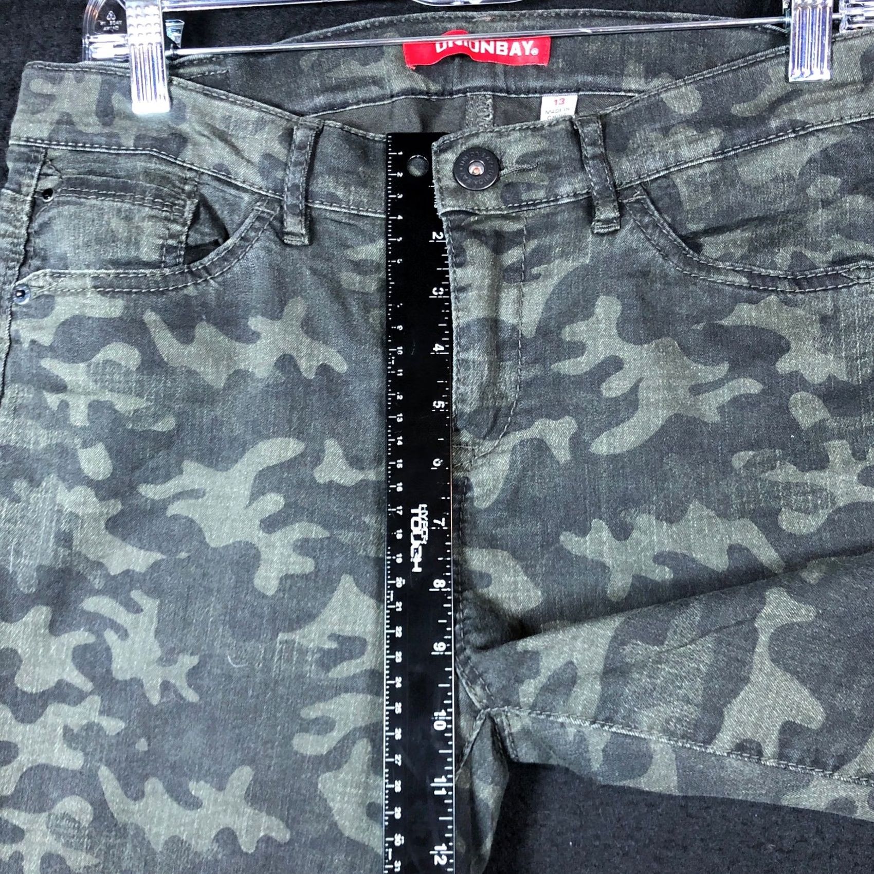 Vintage Union Bay Jeans Camouflage Denim Mid Rise Skinny Stretch Womens 13 Green Cargo Streetwear Casual Mens? Girls? Wait. Size 34" / US 12 / IT 48 - 7 Thumbnail