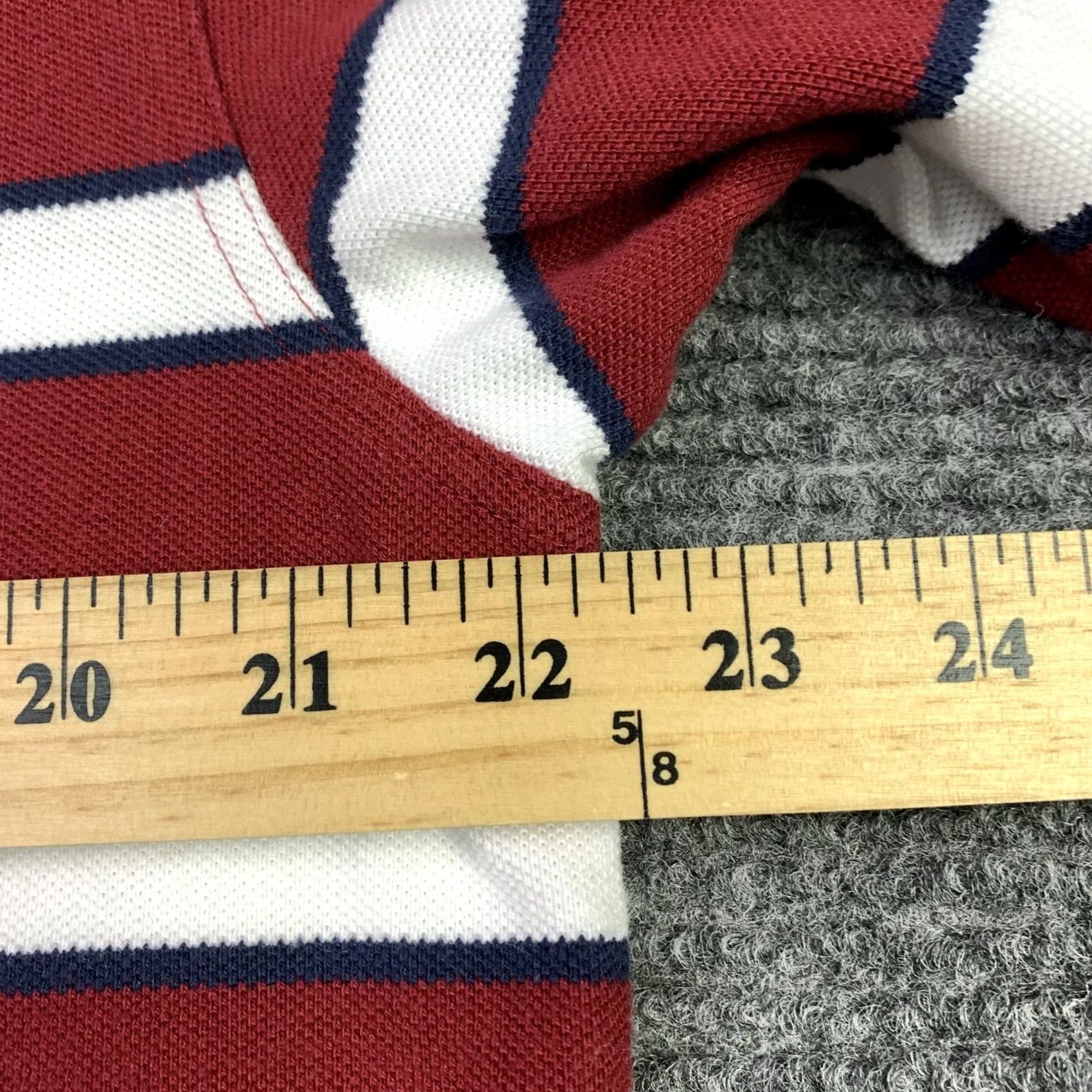 Brooks Brothers Brooks Brothers 346 Red Striped Polo Shirt Original Fit Embroidered Logo Men Large Size 42R - 6 Thumbnail