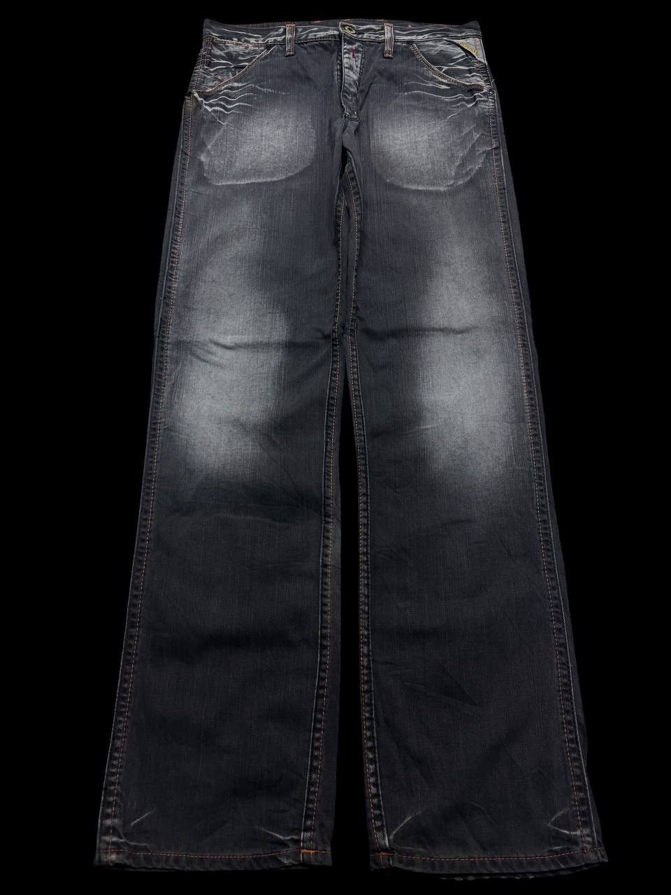 Japanese Brand SICK Vintage Replay Smoke Washed Style Distressed Denim Jean Size US 31 - 2 Thumbnail