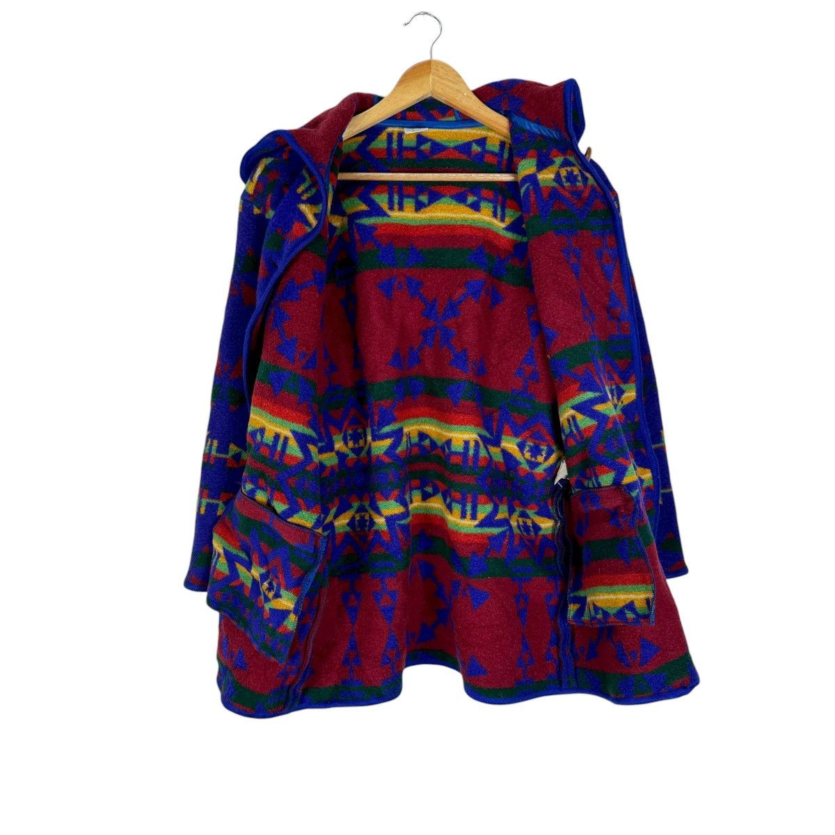 United Colors Of Benetton ☀️UCOB NAVAJO AZTEC HOODIE WOOL JACKET Size M / US 6-8 / IT 42-44 - 8 Thumbnail