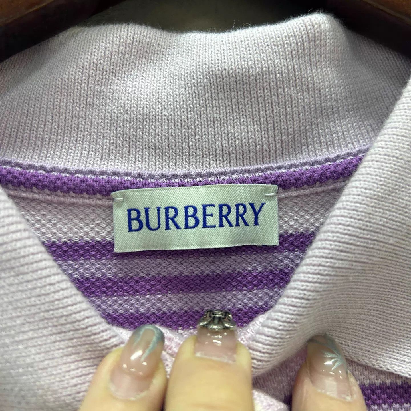 Burberry Burberry 99 New Purple Stripe Polo Shirt Size S Size S / US 4 / IT 40 - 3 Thumbnail