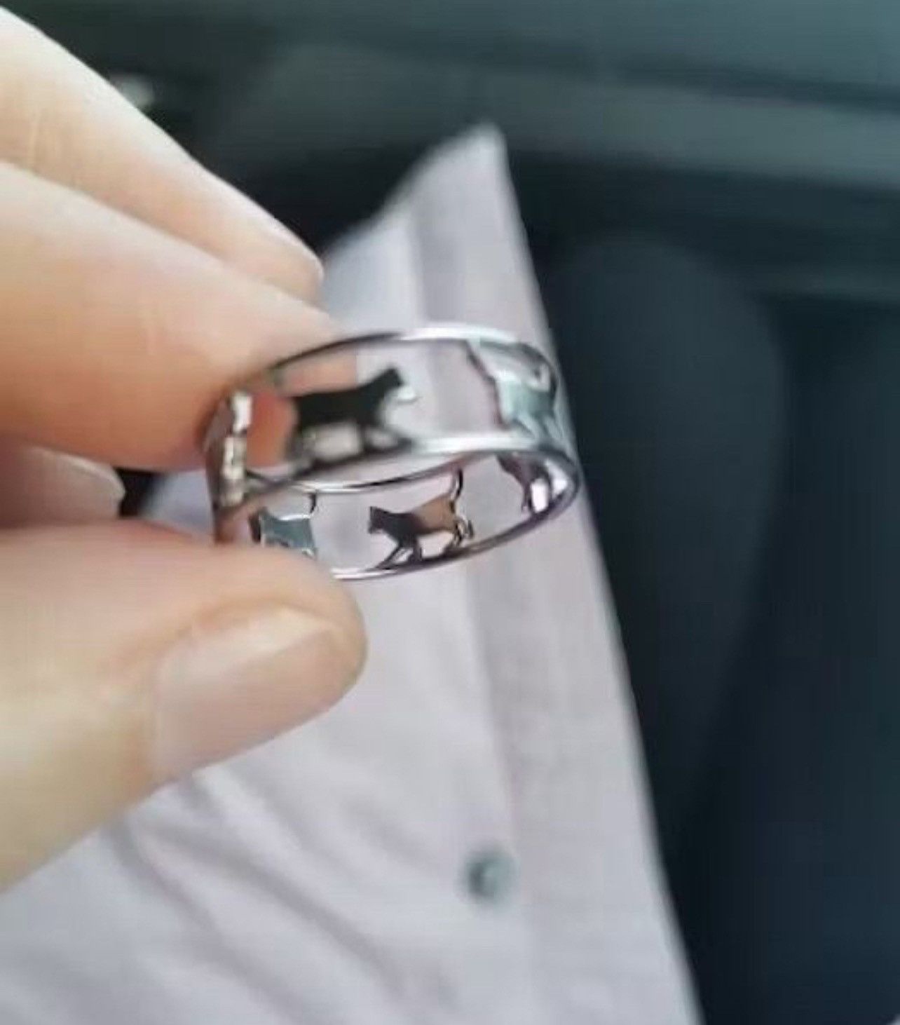 Jewelry × Vintage Hollow Walking Cats Ring Size ONE SIZE - 5 Thumbnail