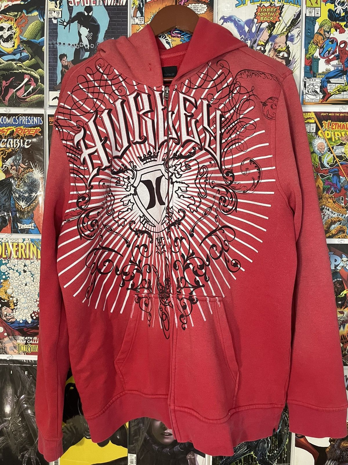 Crazy Y2K Jessie Pinkman Style Hurley Faded Zip Up Hoodie Sweatshirts Hoodies