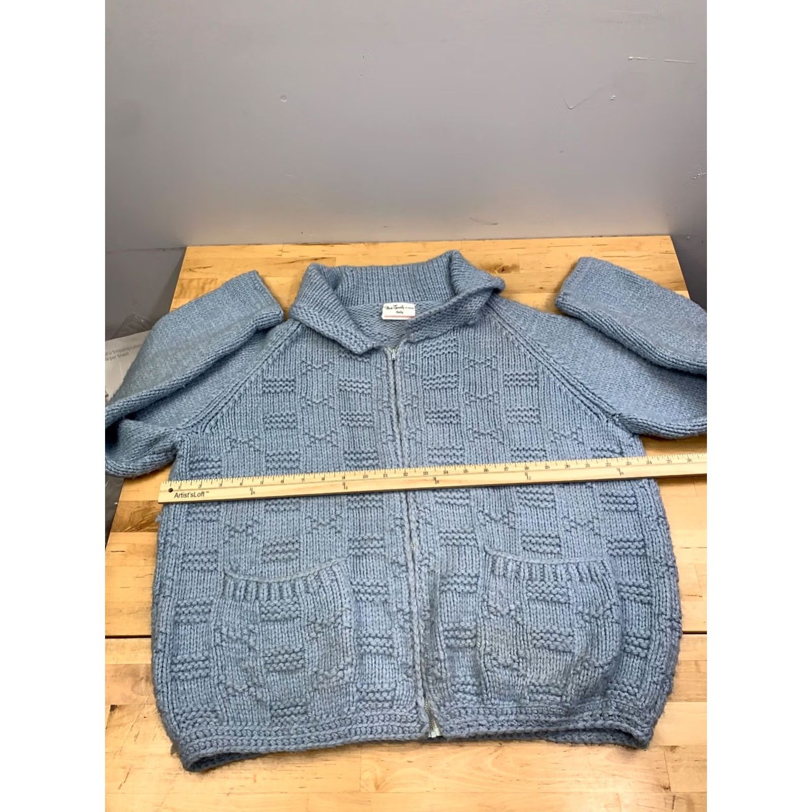 Vintage VINTAGE Knitted Zip Up Jacket Women M Blue Casual Pockets Size M / US 6-8 / IT 42-44 - 5 Thumbnail