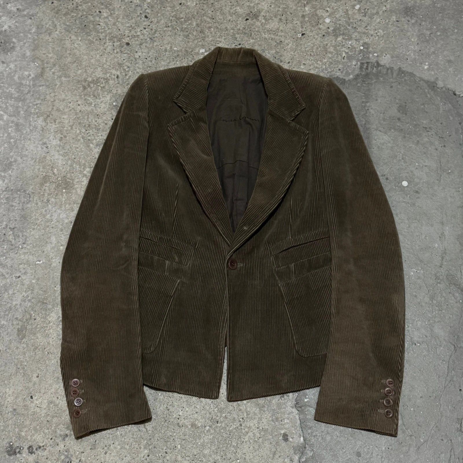 Rick Owens F/W 2002 Rick Owens cord blazer Size S / US 4 / IT 40 - 1 Thumbnail