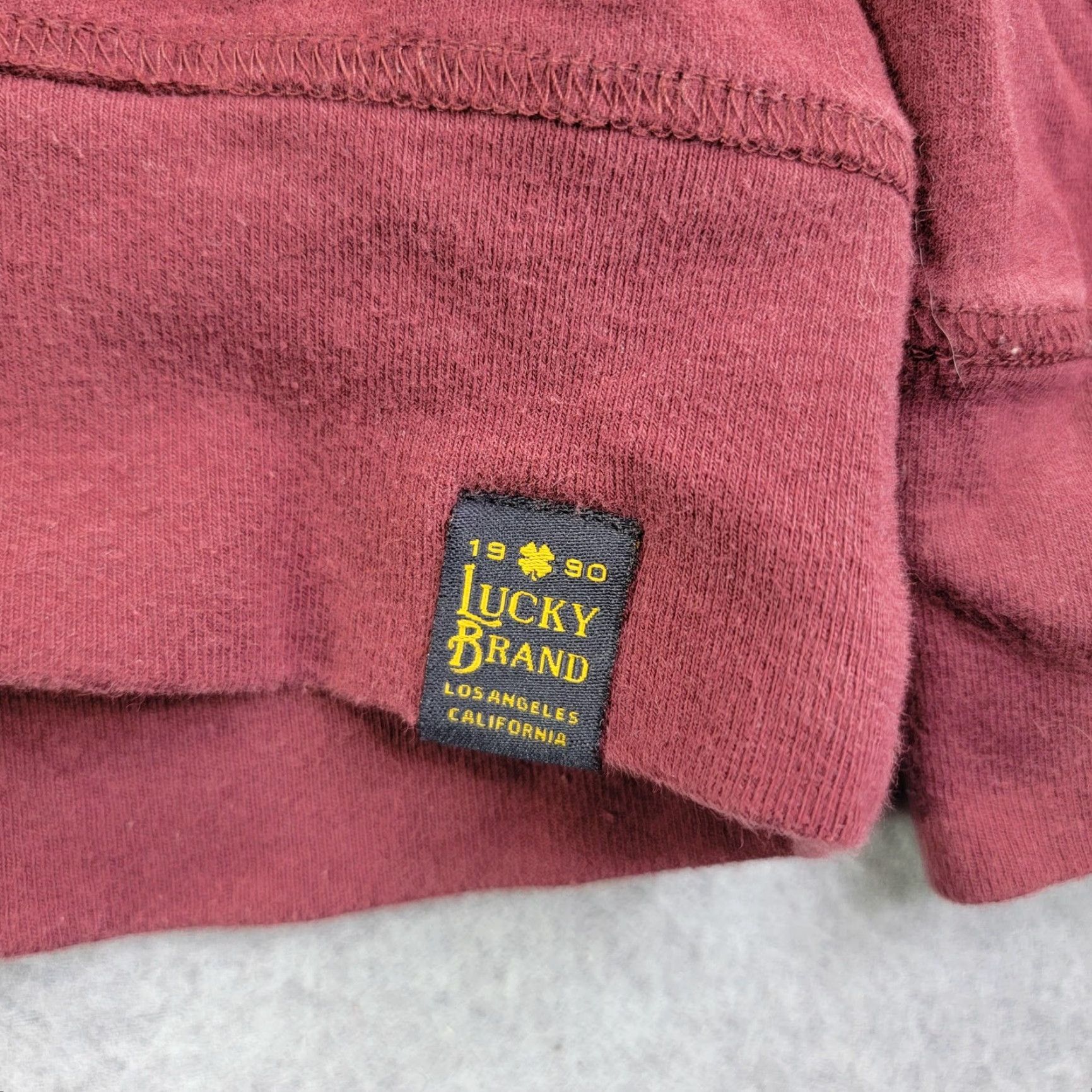 Lucky Brand Lucky Brand Sweatshirt Mens Large Red Mock Neck Snap Henley Saturday Stretch Size US L / EU 52-54 / 3 - 2 Thumbnail