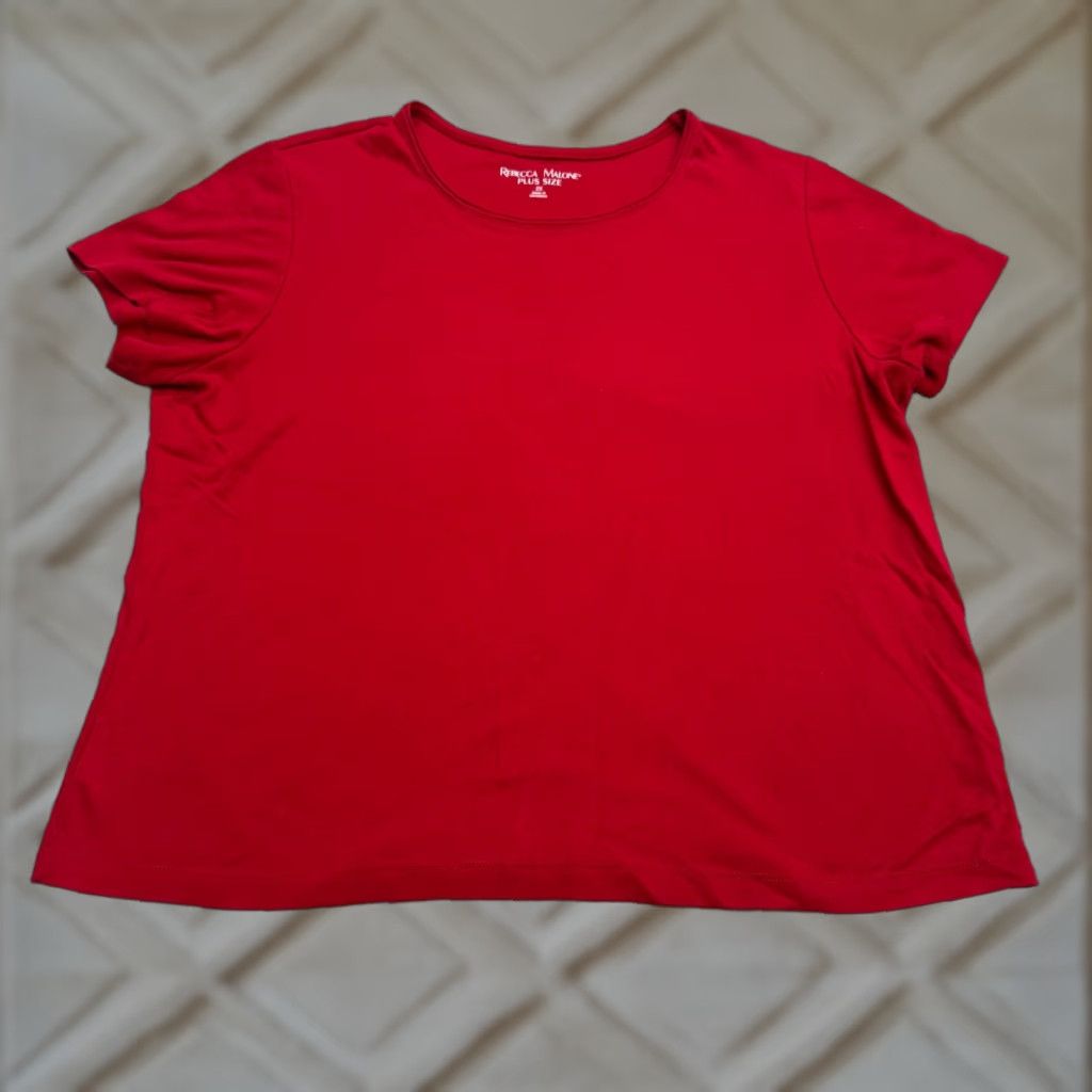 Vintage Rebecca Malone T-Shirt Women 2X Red Short Sleeve Crew Neck Cotton Tee Vintage No Size XXL / US 16-18 / IT 52-54 - 1 Thumbnail