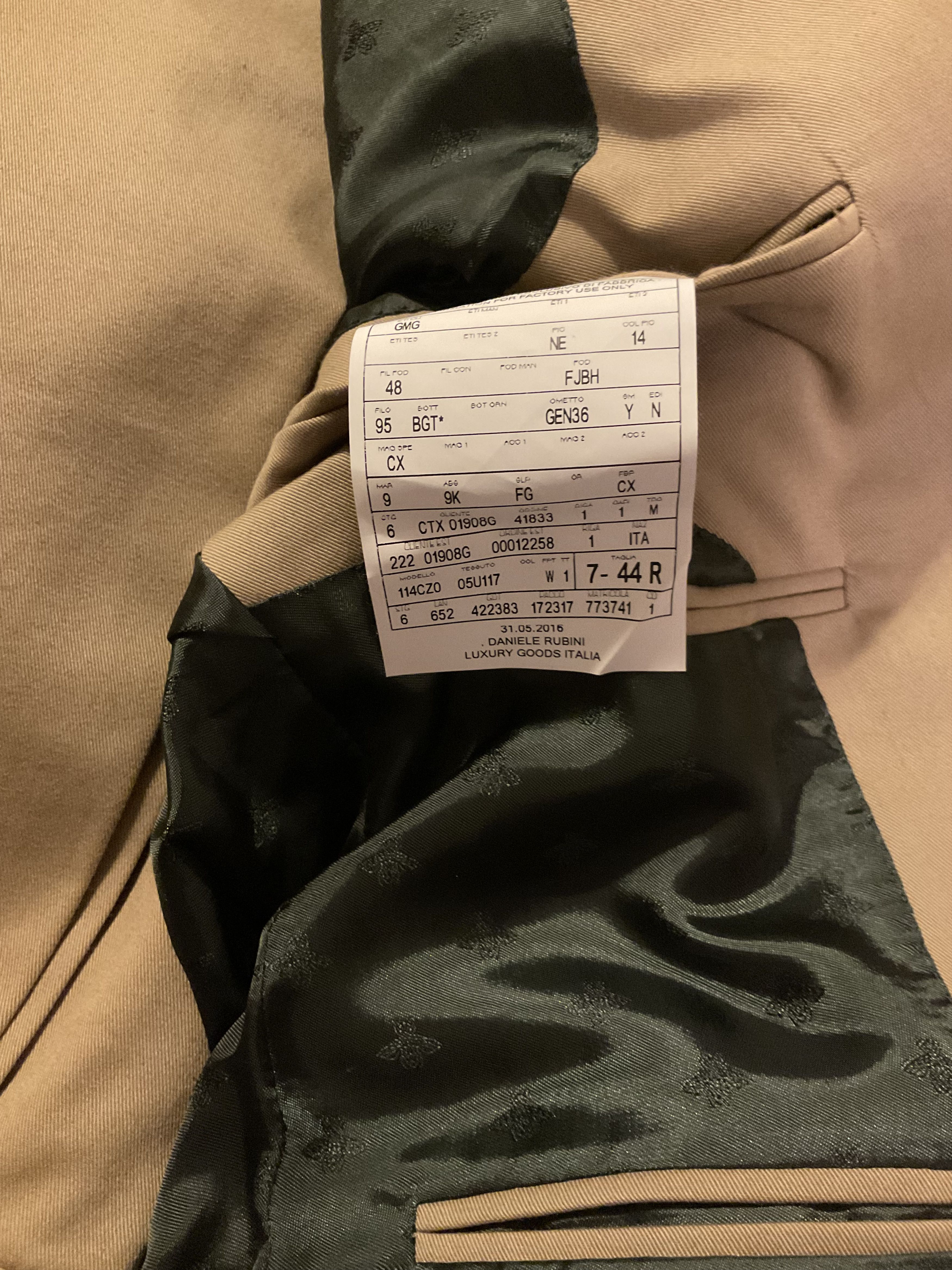 Gucci Gucci khaki cotton slim suit Size 44R - 24 Thumbnail