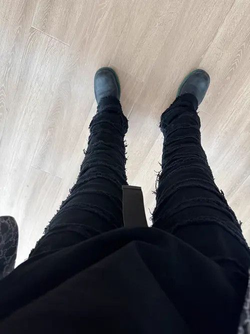 VIBE punk damaged flared ripped jeans Size US 28 / EU 44 - 2 Thumbnail
