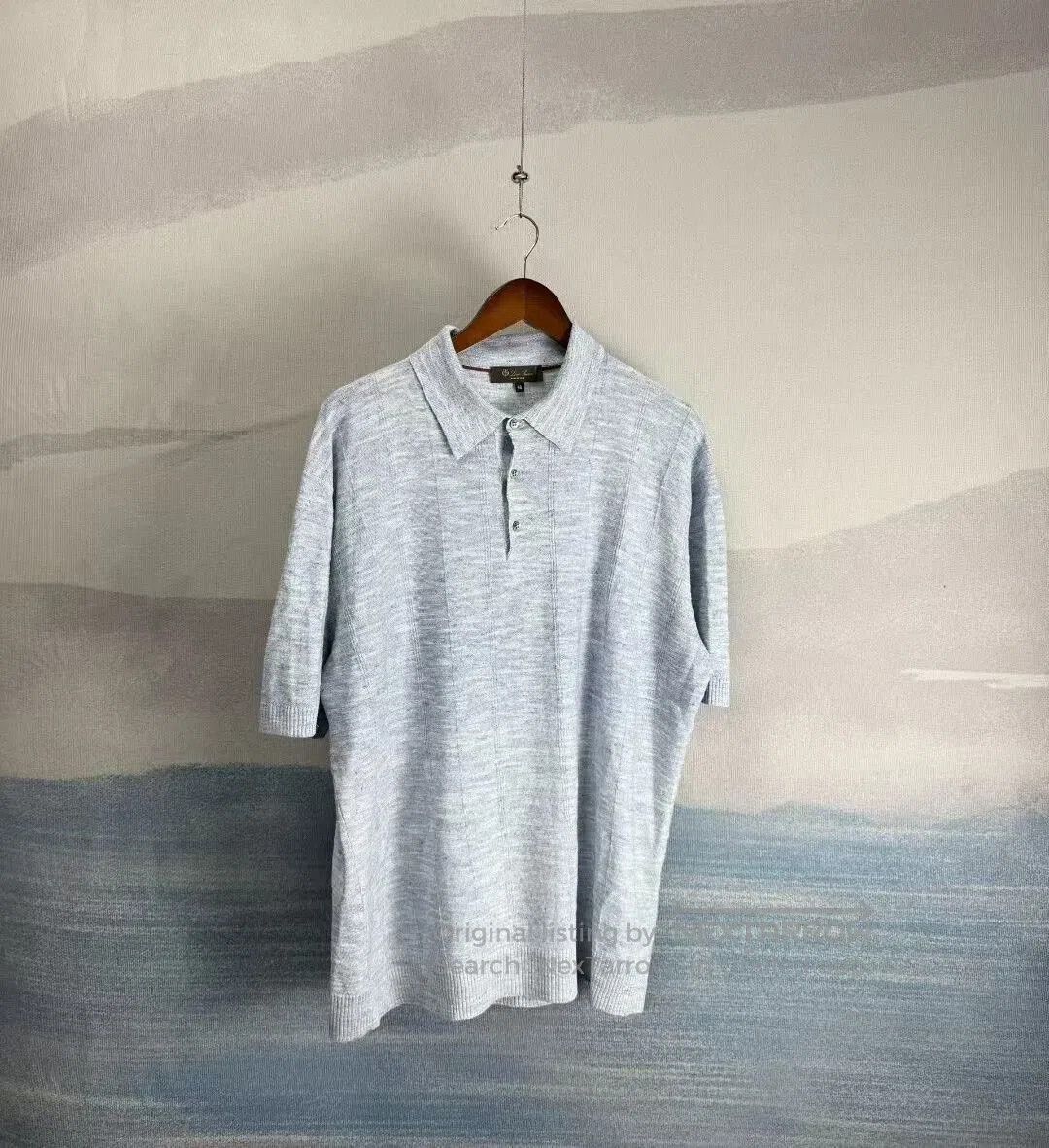 Loro Piana Loro Piana Misty Blue Linen Polo Shirt. Size US XXL / EU 58 / 5 - 1 Thumbnail
