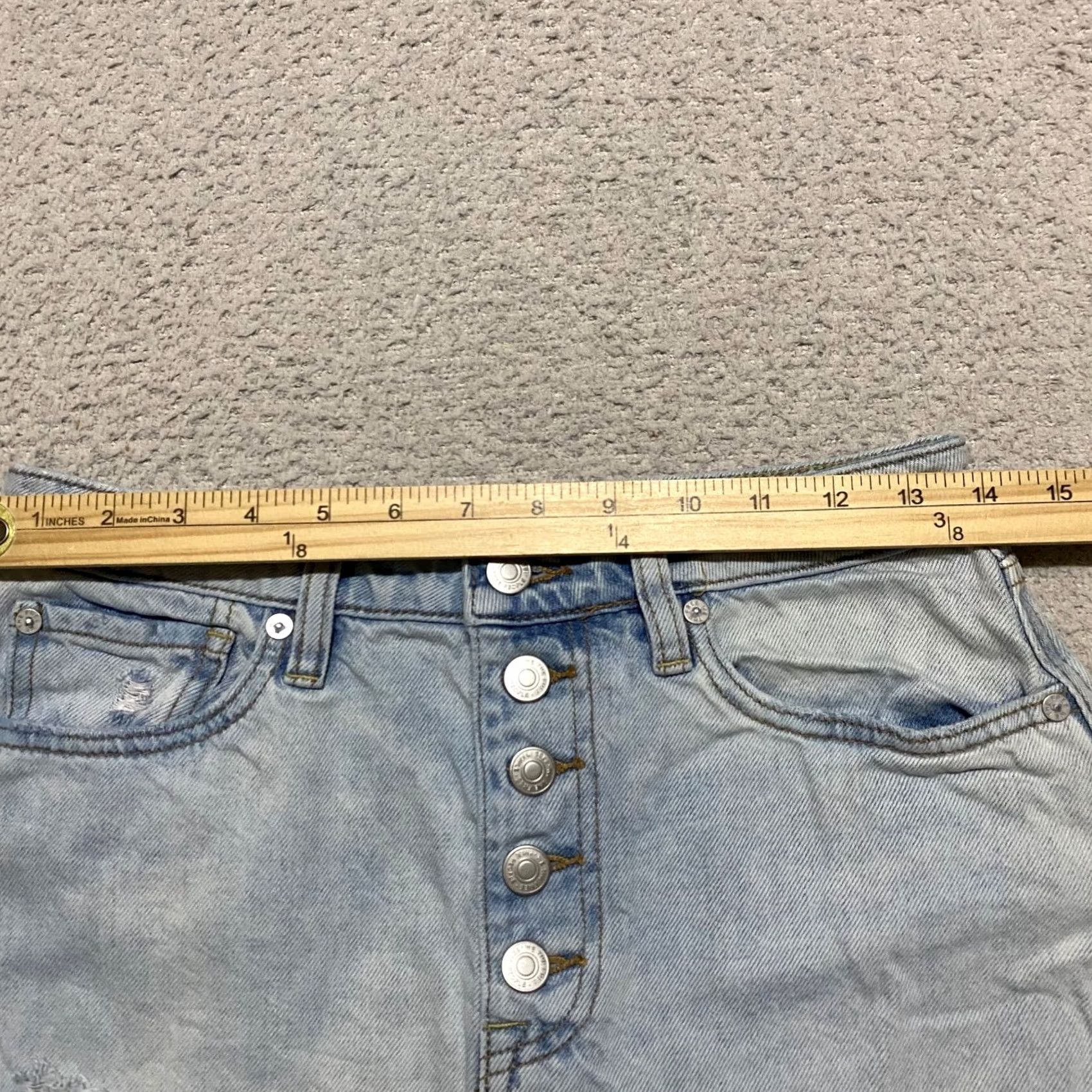 Vintage We the Free We the Free People Womens Skirt 28 Blue Denim Distressed Raw Hem Mini Short Bohemian Pockets Mens Womens Girls Girls Size 28" / US 6 / IT 42 - 6 Thumbnail