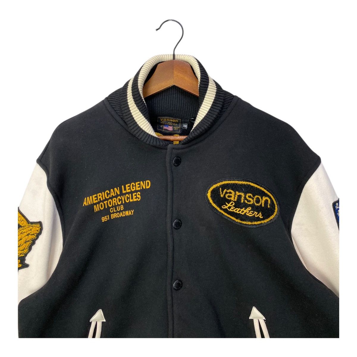 Vanson Leathers Vanson Leathers Varsity Jacket Hoodie Heavy Cotton Button Up Size US XXL / EU 58 / 5 - 4 Thumbnail