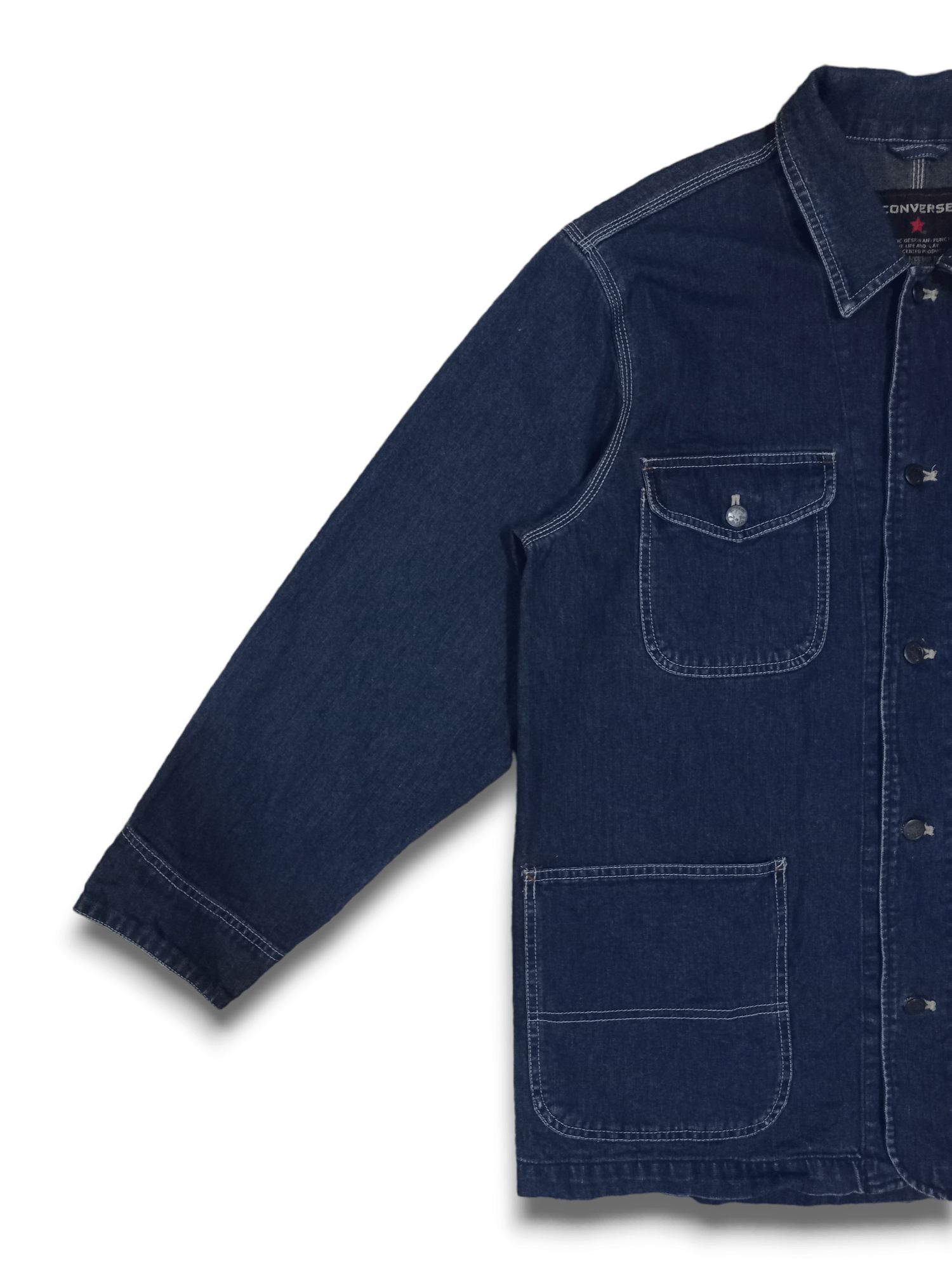 Converse Vintage Converse Chuck Taylor Blue Denim Chore Jacket Size US L / EU 52-54 / 3 - 7 Thumbnail
