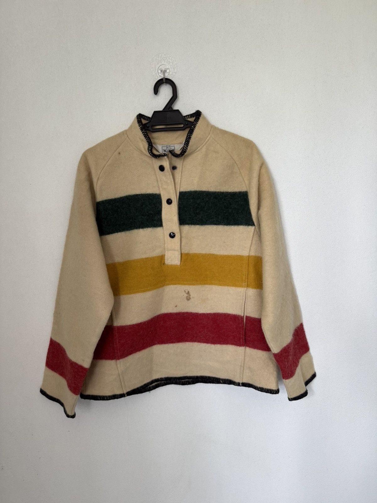 VINTAGE WOOLRICH HUDSON STRIPE FLEECE MADE IN USA