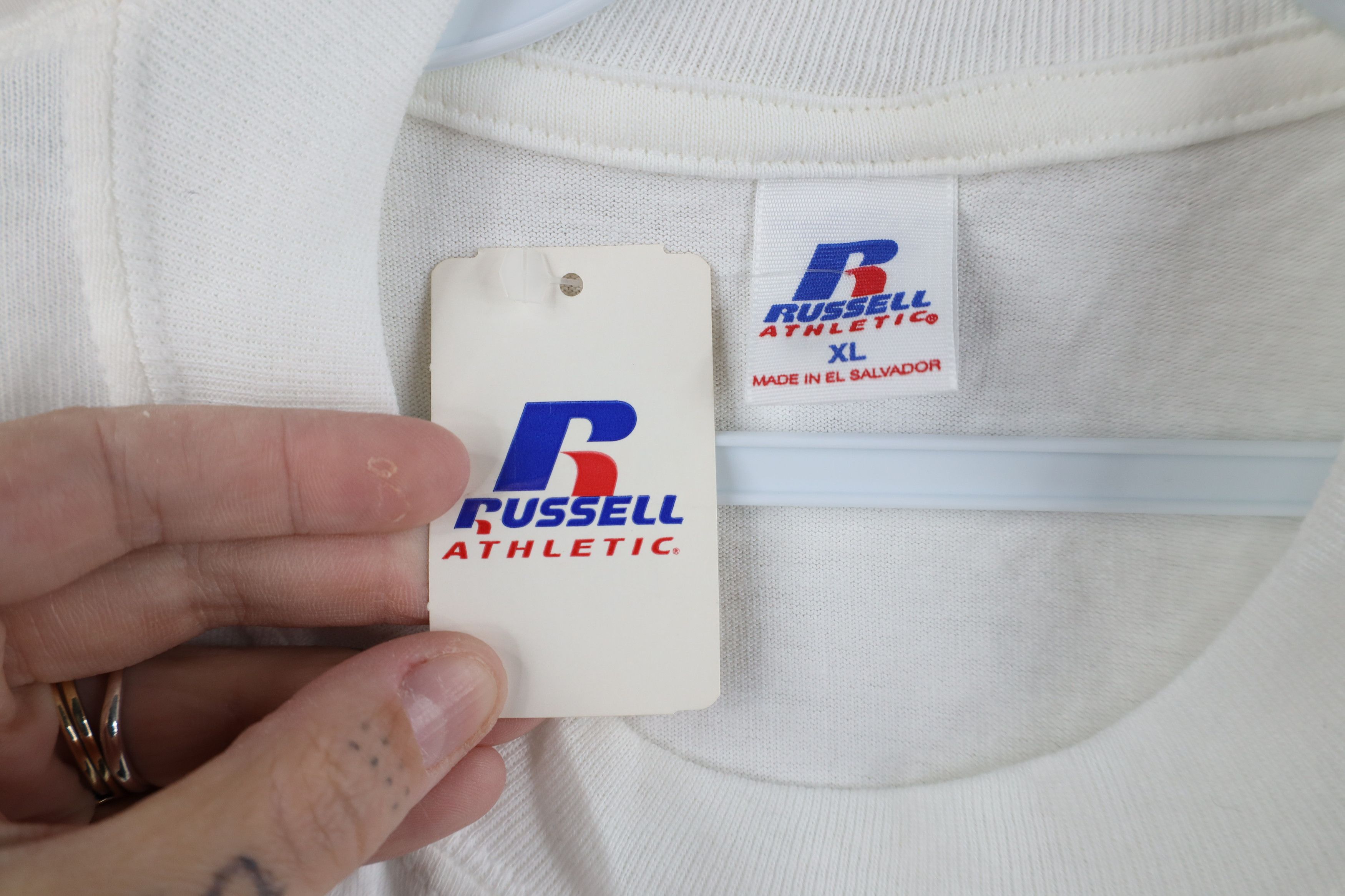 Russell Athletic Deadstock Vintage 90s Russell Athletic Basketball T-Shirt Size US XL / EU 56 / 4 - 5 Thumbnail