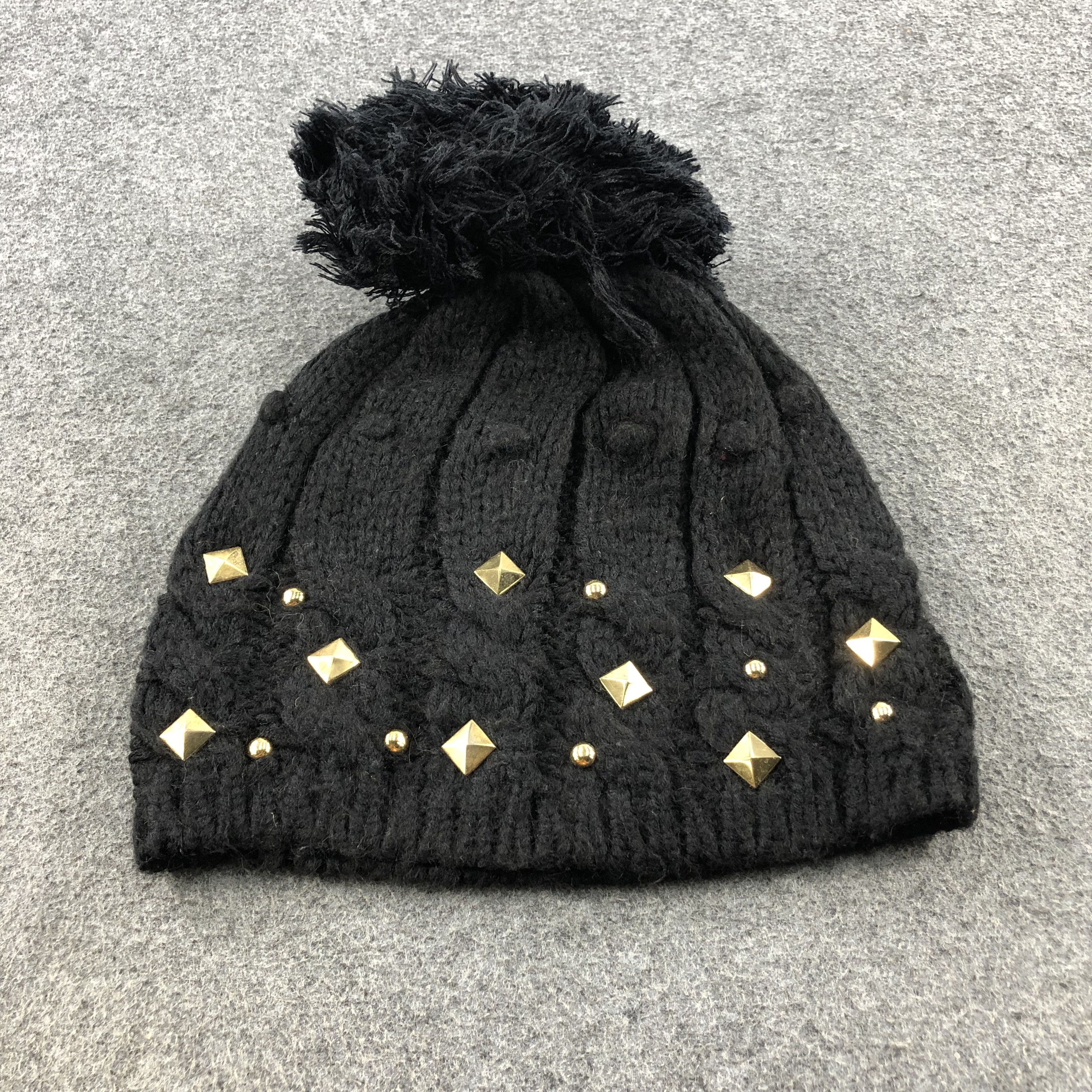 Vintage Unknown Ribbed Cable Knit Bobble Beanie Snowcap Snow Hat B65 Size ONE SIZE - 1 Thumbnail