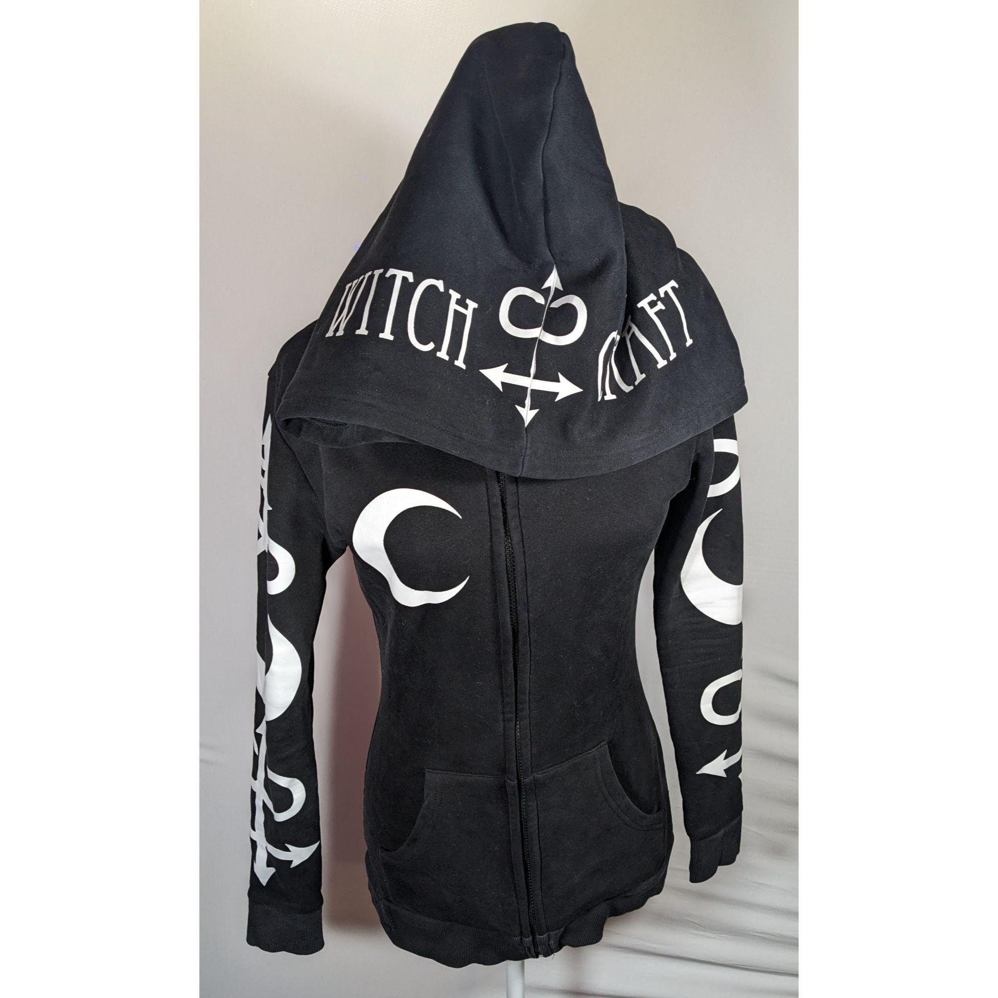Other Restyle Gothic Witch Occult Symbol Black Zip Hoodie Size S / US 4 / IT 40 - 9 Thumbnail