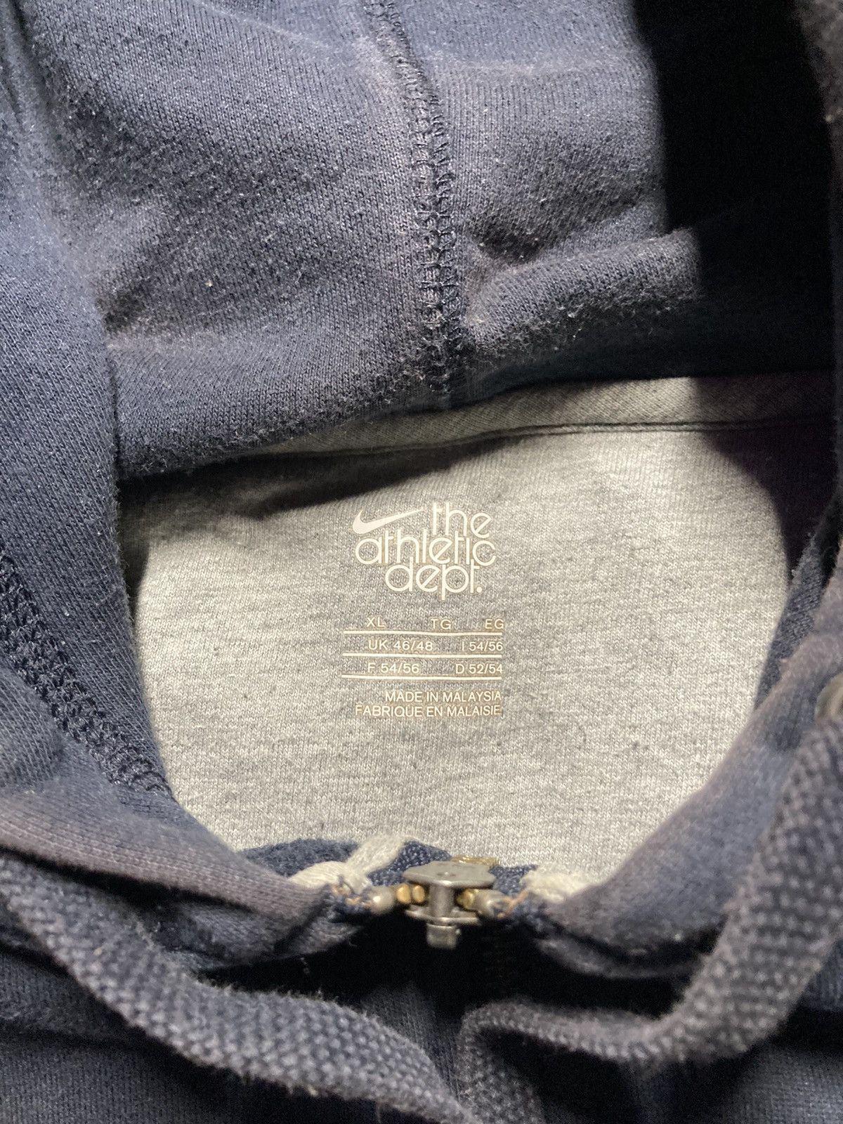 Nike × Vintage ⛩️Vintage Nike Zip Hoodie Navy Black Y2K baggy sun faded boxy Size US XL / EU 56 / 4 - 4 Thumbnail