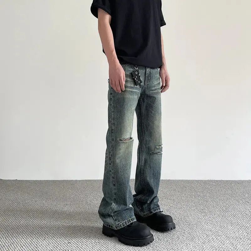 Japanese Brand Retro casual straight leg ripped jeans Size US 32 / EU 48 - 6 Thumbnail