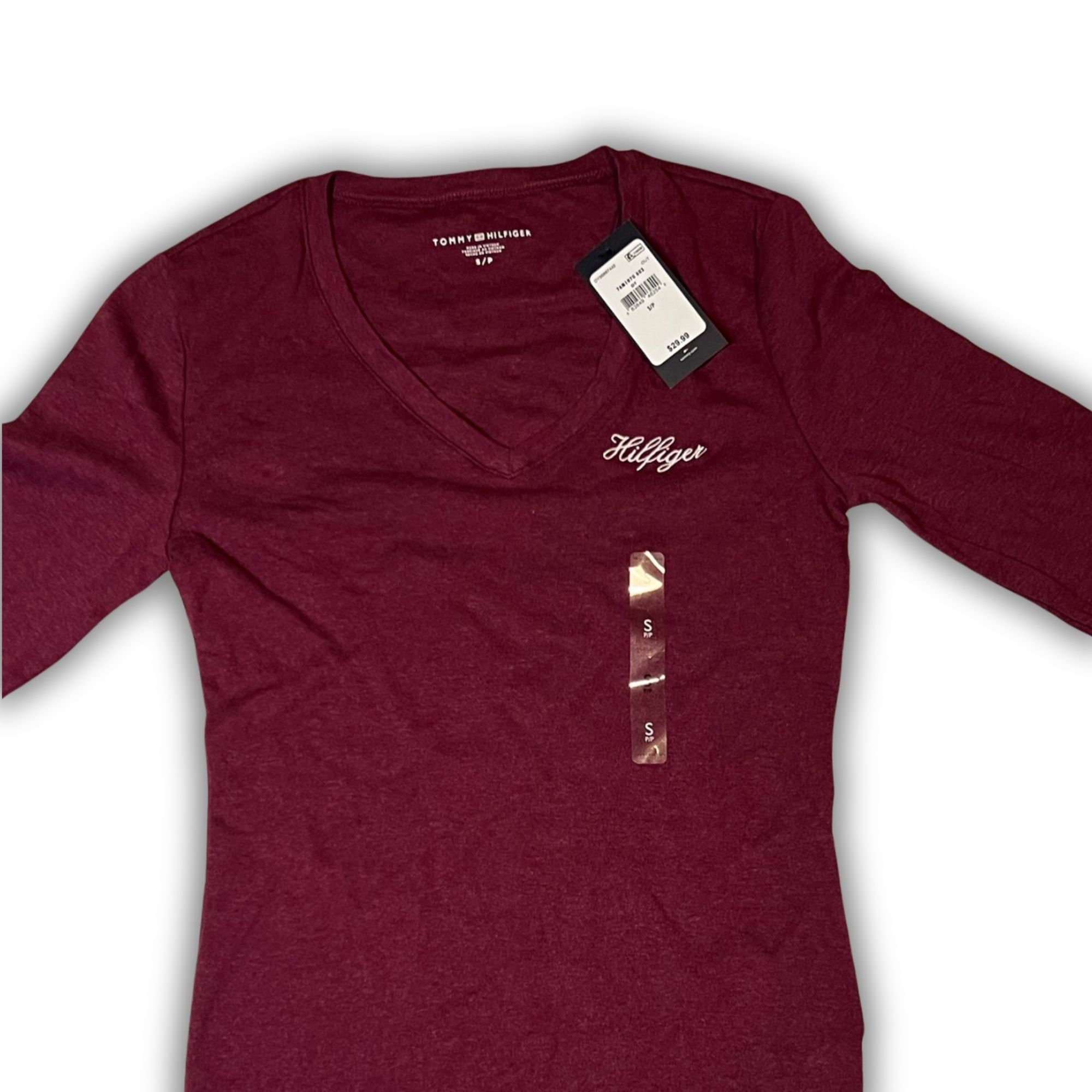 Other Tommy Hilfiger Womens Long Sleeve Maroon Shirt Size S Cotton Size S / US 4 / IT 40 - 4 Thumbnail