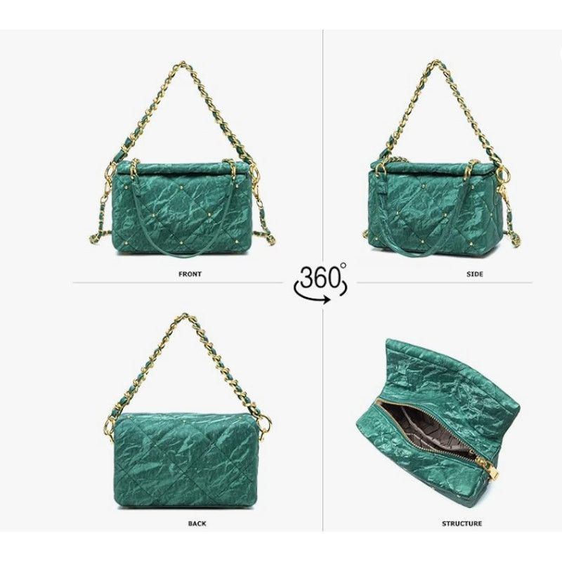 The Unbranded Brand Quilted Crossbody 7.4"× 2.9"× 4.7" PUShoulder 2Chain 44" Size ONE SIZE - 2 Thumbnail