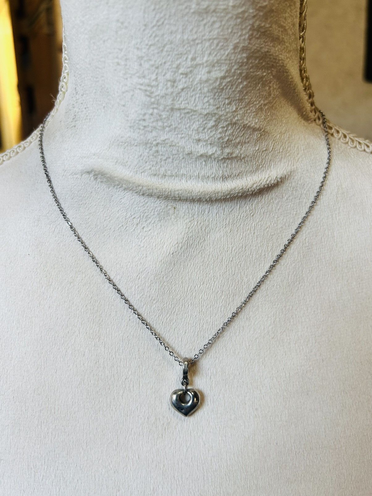 Handmade Handcrafted vintage threader heart pendant on chain necklace Size ONE SIZE - 2 Thumbnail