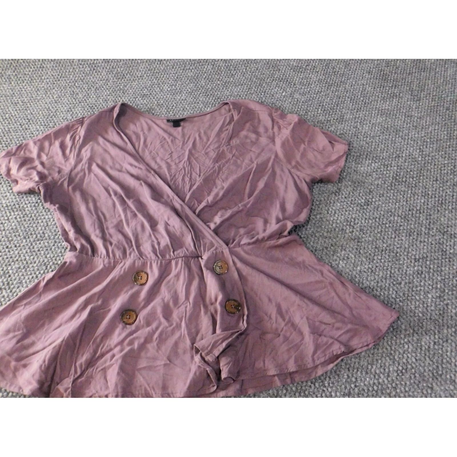 Torrid Torrid Blouse Women 0X Plus Purple Sleeveless Collared Button Casual Classic Style BasicStretch Regular Womens Shirt Size XL / US 12-14 / IT 48-50 - 2 Thumbnail