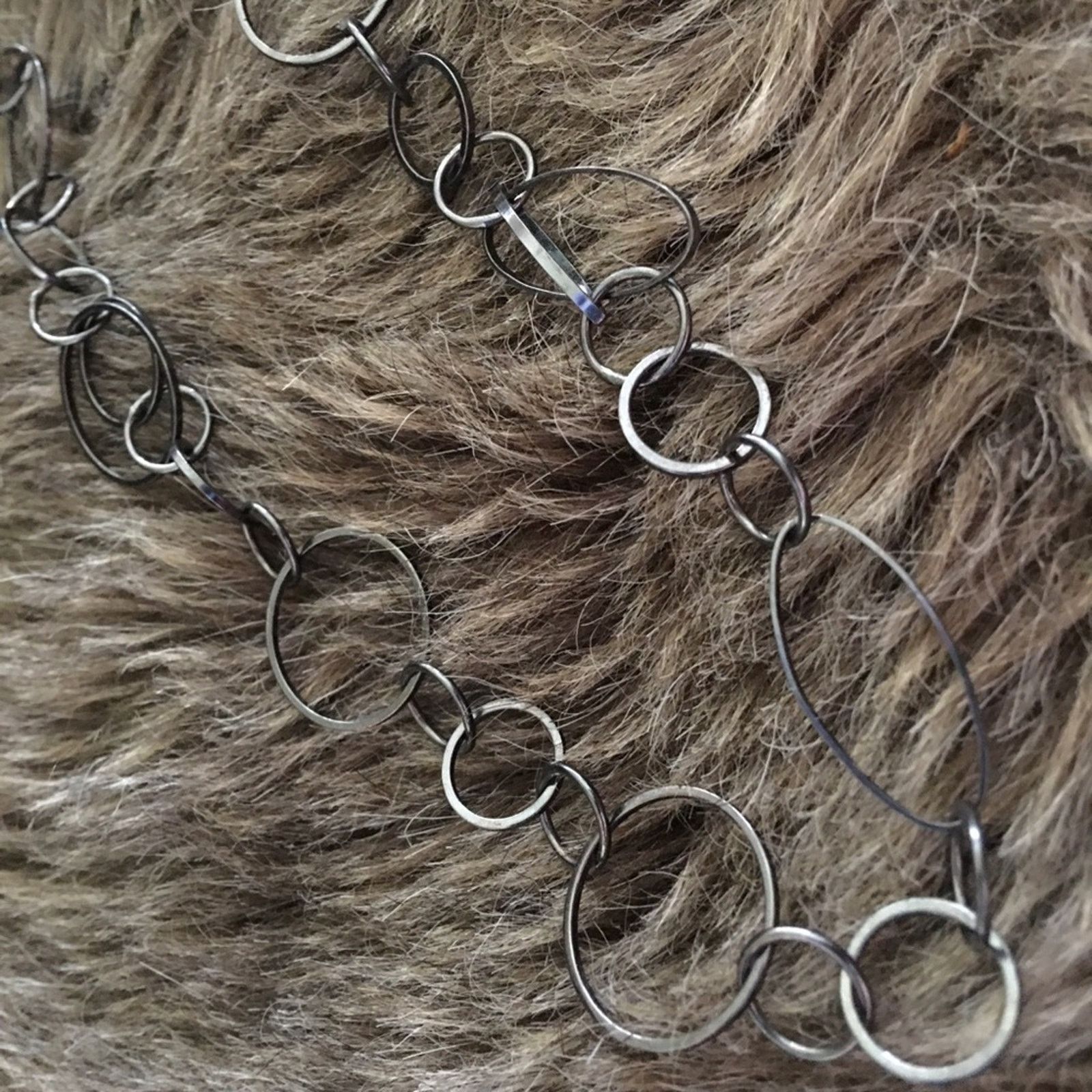 Jewelry NY&Co dark chrome chain link long necklace Size ONE SIZE - 6 Thumbnail