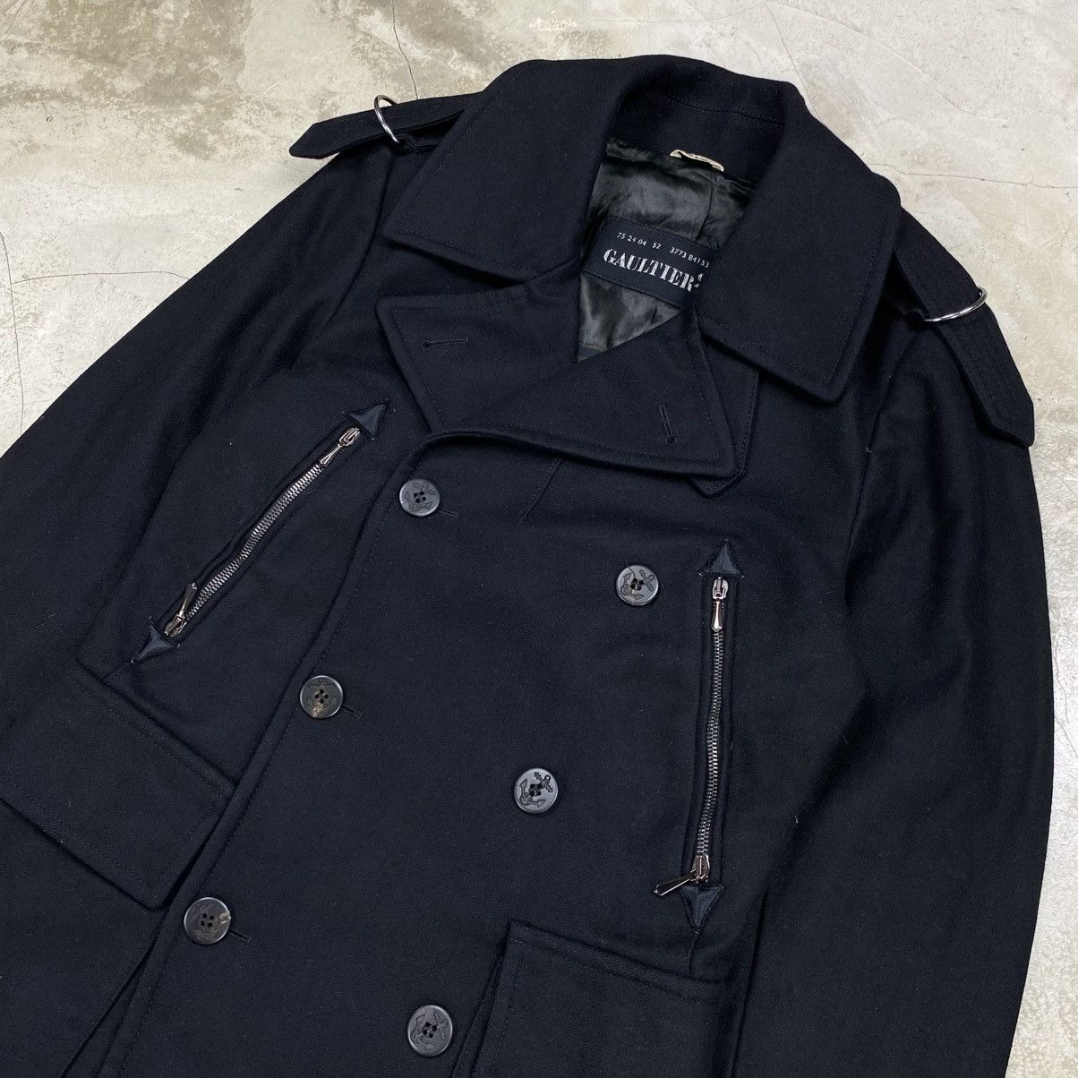 Jean Paul Gaultier Double Breasted Wool Pea Coat Size US M / EU 48-50 / 2 - 2 Thumbnail