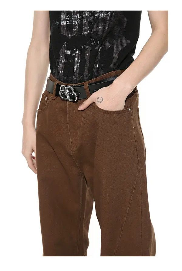 Japanese Brand Kinuka x Maya Brown retro simple straight loose jeans Size US 32 / EU 48 - 5 Thumbnail