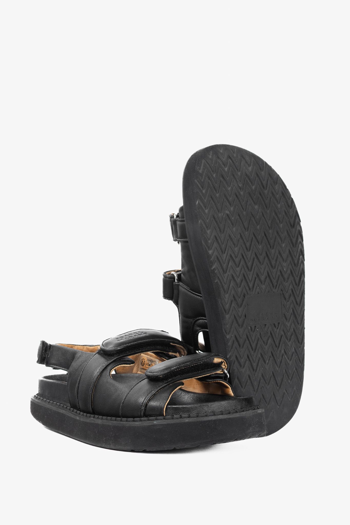 Isabel Marant Isabel Marant Madee Black Leather Padded Dad Sandals Size US 8.5 / IT 38.5 - 4 Thumbnail
