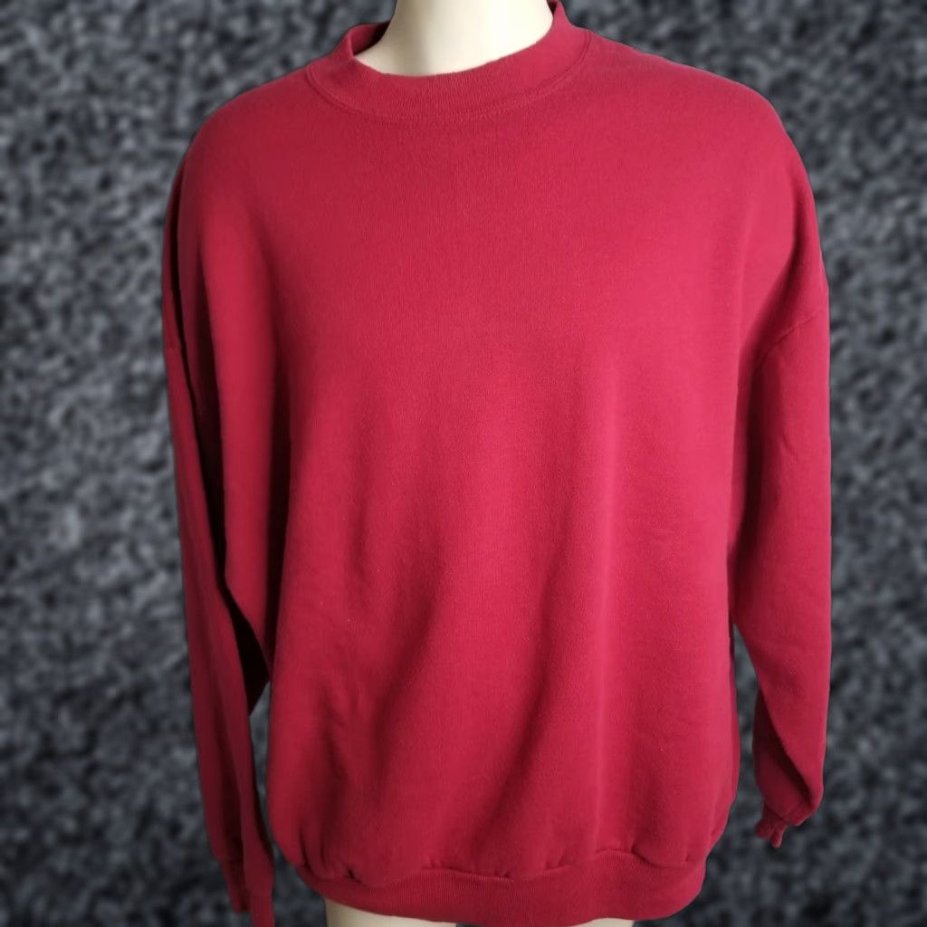 Jerzees VINTAGE Jerzees Sweatshirt 3XL Mens Crewneck Red USA 90s Pullover Long Sleeve Cotton Blend Size US XXL / EU 58 / 5 - 1 Thumbnail