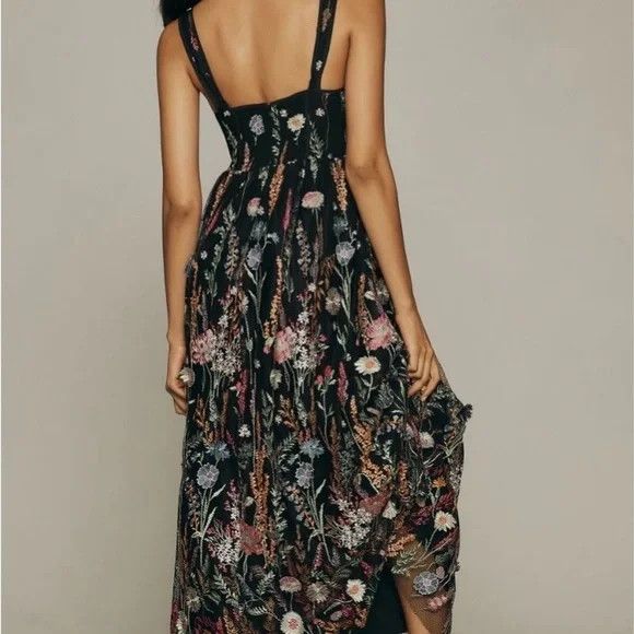 Anthropologie Floral Black Maxi Dress