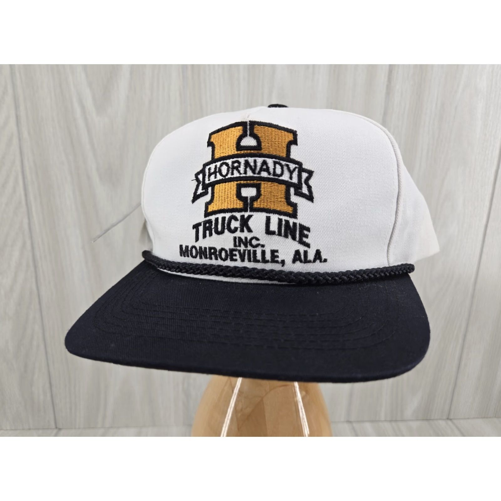 Logo 7 VINTAGE Hornady Truck Line Logo Rope Snap Back Trucker Hat Unisex Adults One Size White OSFA Adjustable Hats Mens Womens Boys Girls Size ONE SIZE - 3 Thumbnail