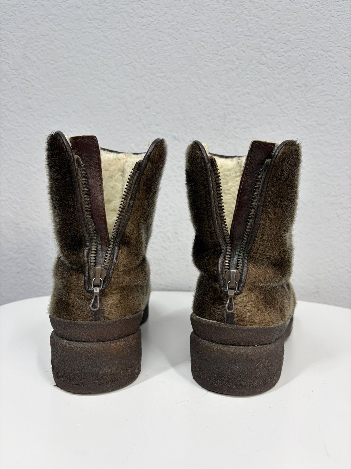 Hedi Slimane Vintage Italian AS 98 Rick Owens Vibe Fur Leather Boots y2k Size US 8 / EU 41 - 6 Thumbnail