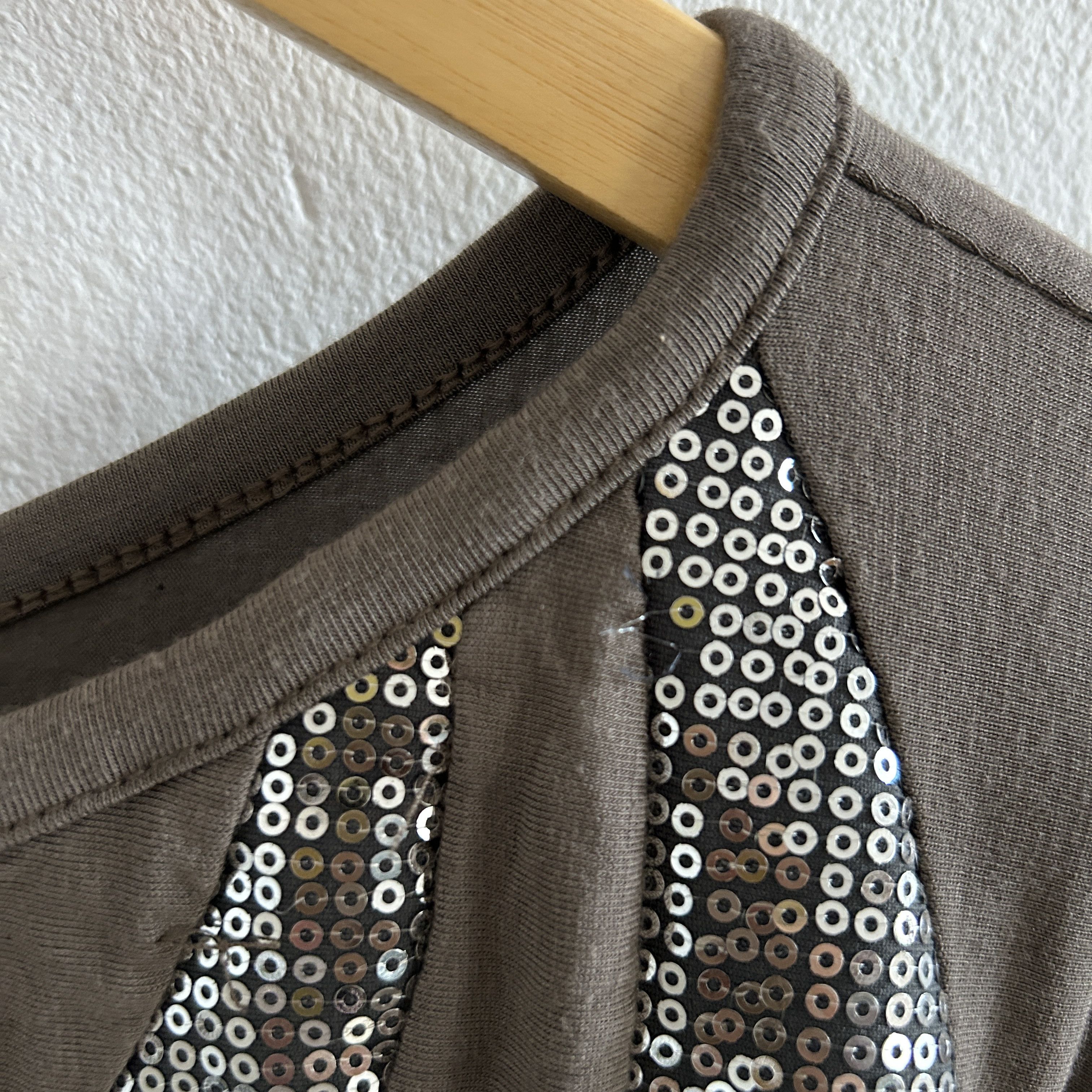 Vintage Vintage Y2K Gray Striped Sequin Top Size ONE SIZE - 11 Thumbnail