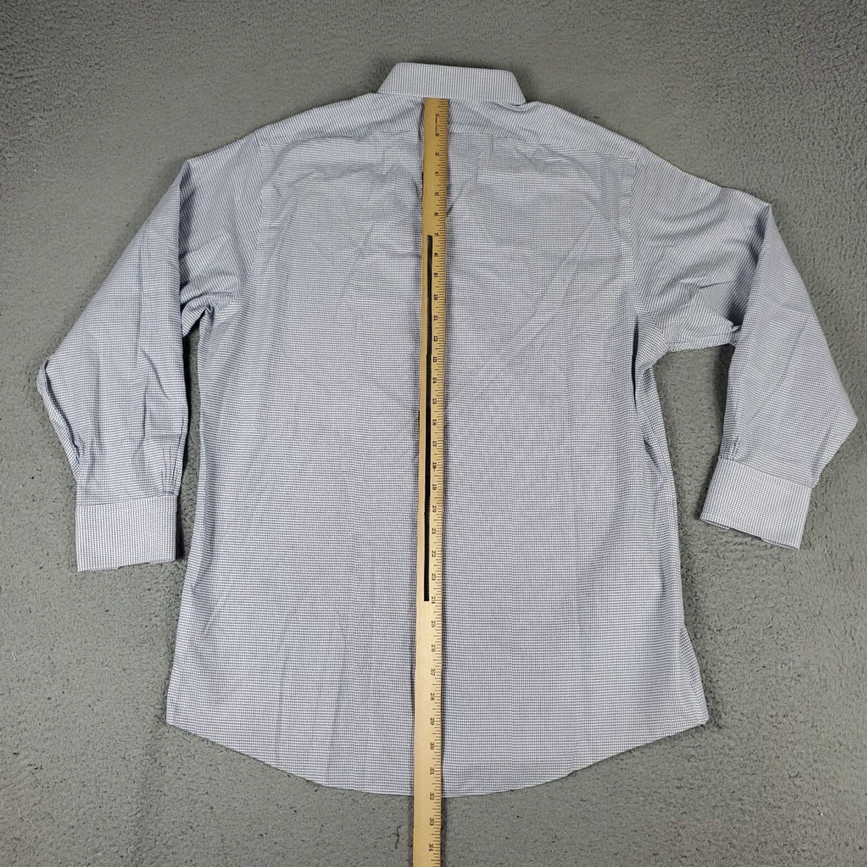 Brooks Brothers VINTAGE Brooks Brothers Dress Shirt Men 16.5 Blue Check Cotton Long Sleeve Business Casual Formal Size 42R - 3 Thumbnail