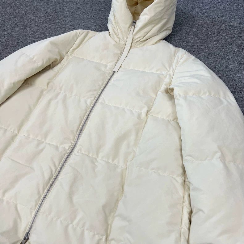 Jil Sander Jil Sander goose-yellow long checkered down jacket Size XXS / US 00 / IT 34 - 4 Thumbnail