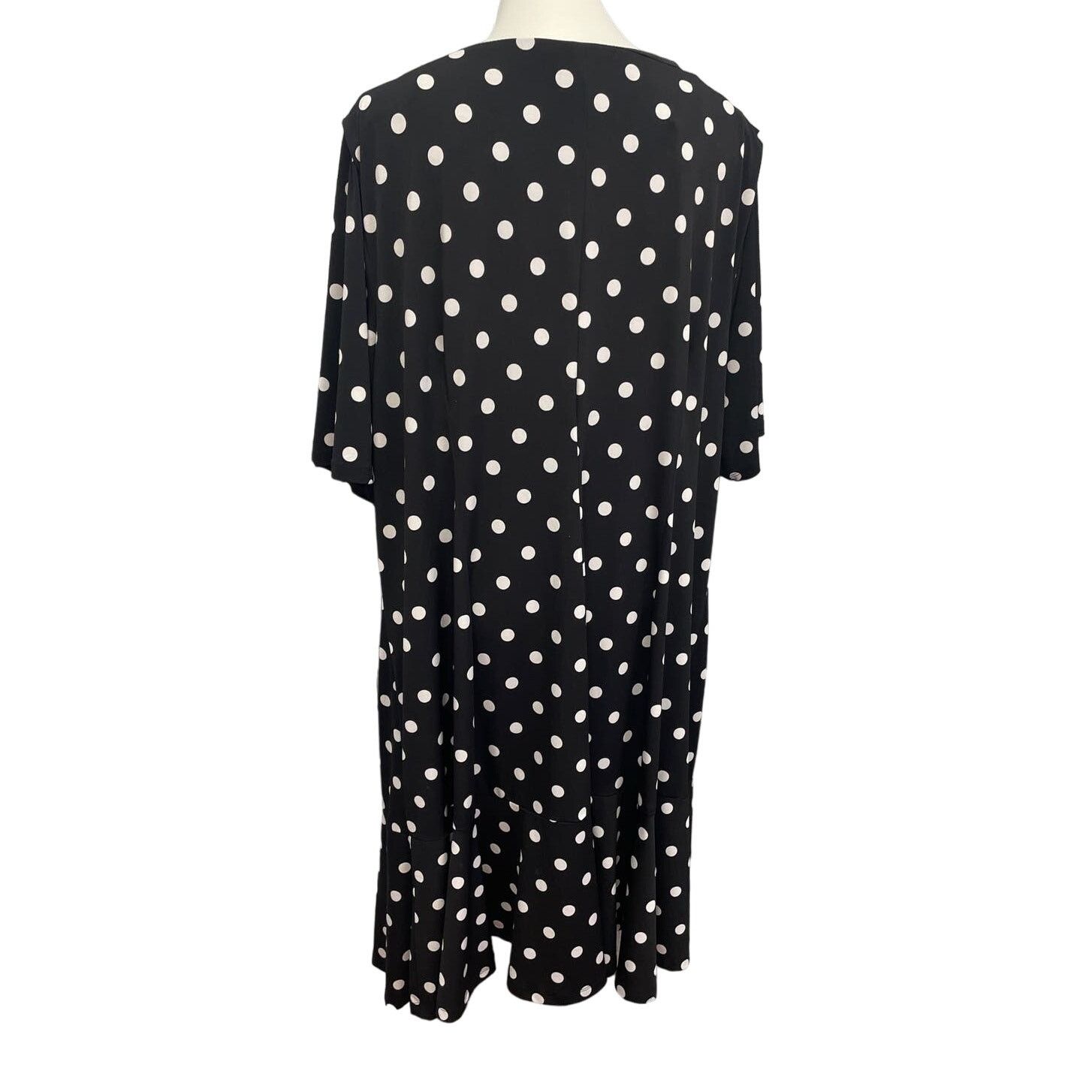 Avenue Avenue Womens Plus Size 26 White Polka Dot Sheath Dress Size 4XL / US 24-26 - 4 Thumbnail