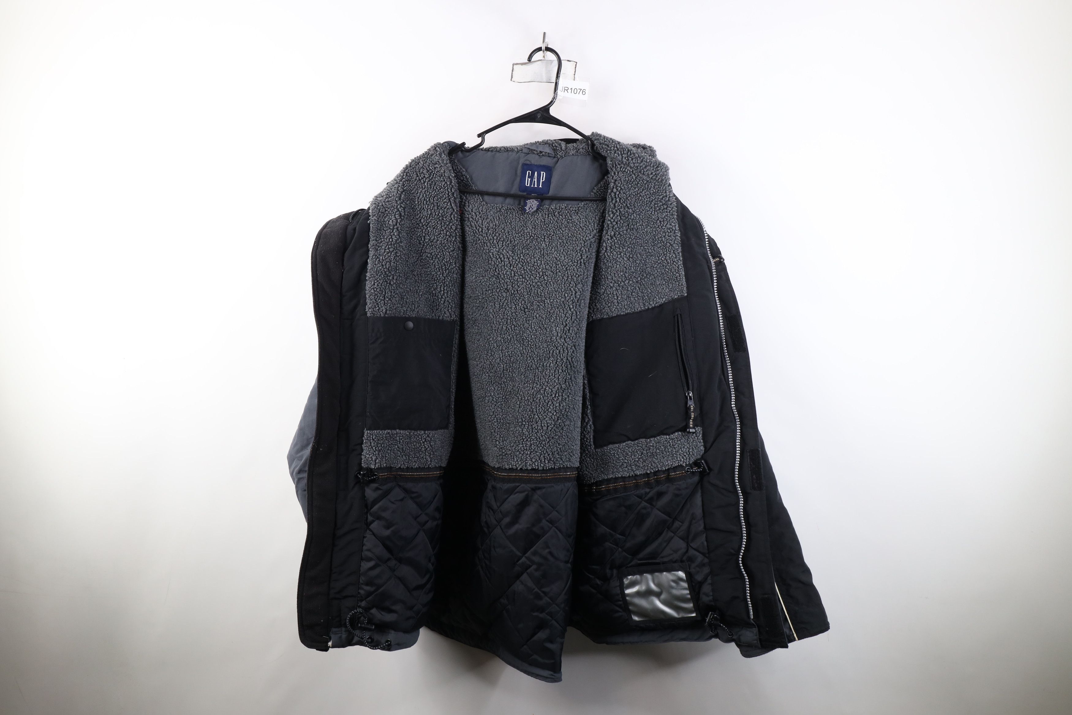 Gap Vintage 90s Gap Pile Fleece Lined Hooded Parka Jacket Gray Size US XXL / EU 58 / 5 - 10 Thumbnail