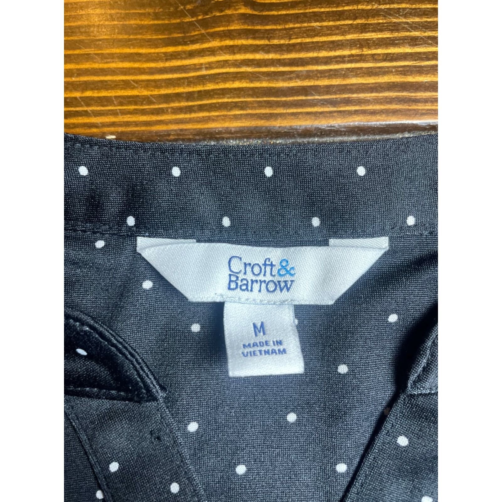 Croft & Barrow Croft & Barrow Shirt Women's Size Medium Black White Polka Dots Long Sleeve Size M / US 6-8 / IT 42-44 - 5 Thumbnail