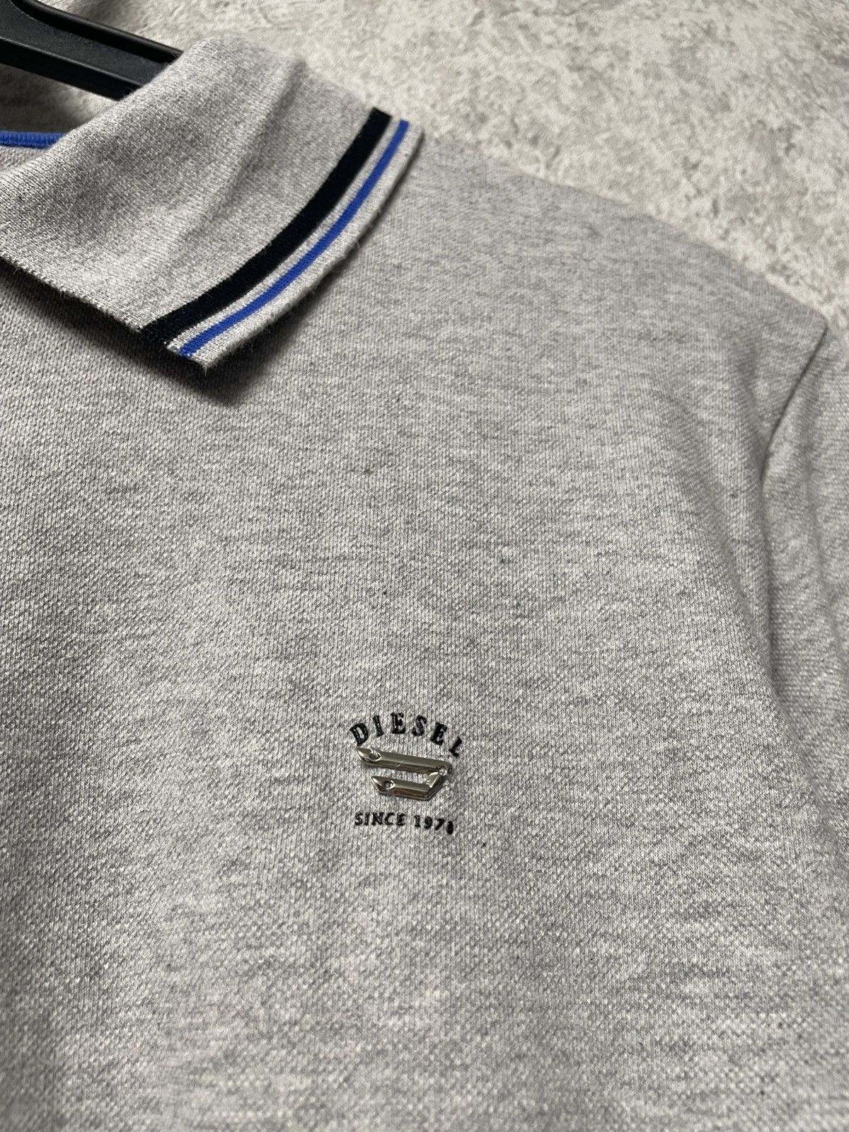 Diesel Vintage Diesel Metallic Logo Gray Long Sleeve Polo Shirt Size US L / EU 52-54 / 3 - 6 Thumbnail