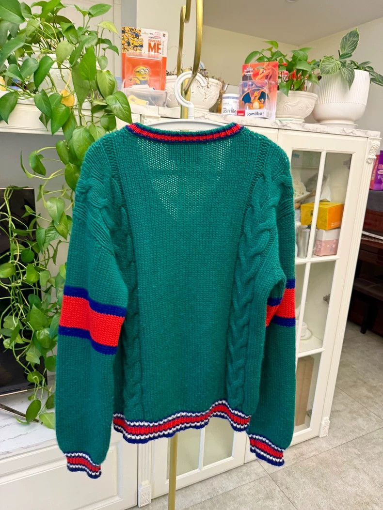 Gucci Green VNeck Knit Sweater-2506