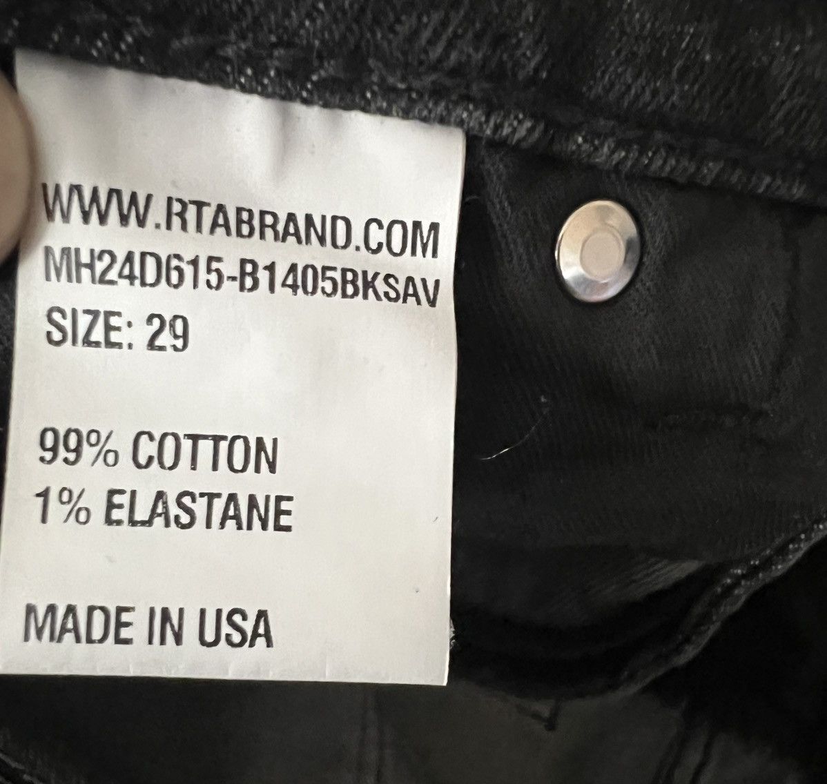 Rta RtA Mens Mens Slim Fit Jeans Sava Black $395 Size 29/32 Size US 29 - 7 Thumbnail