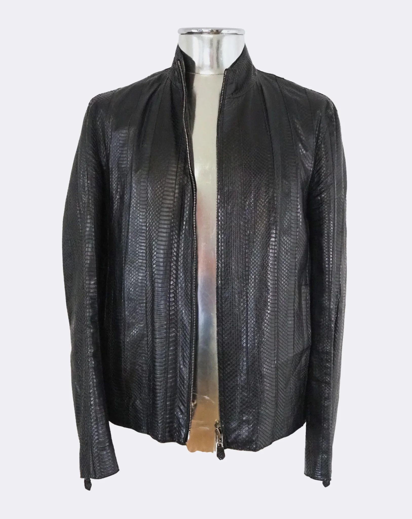 Hugo Boss Hugo Boss Black Snakeskin Leather Jacket $3950 Size US M / EU 48-50 / 2 - 9 Thumbnail