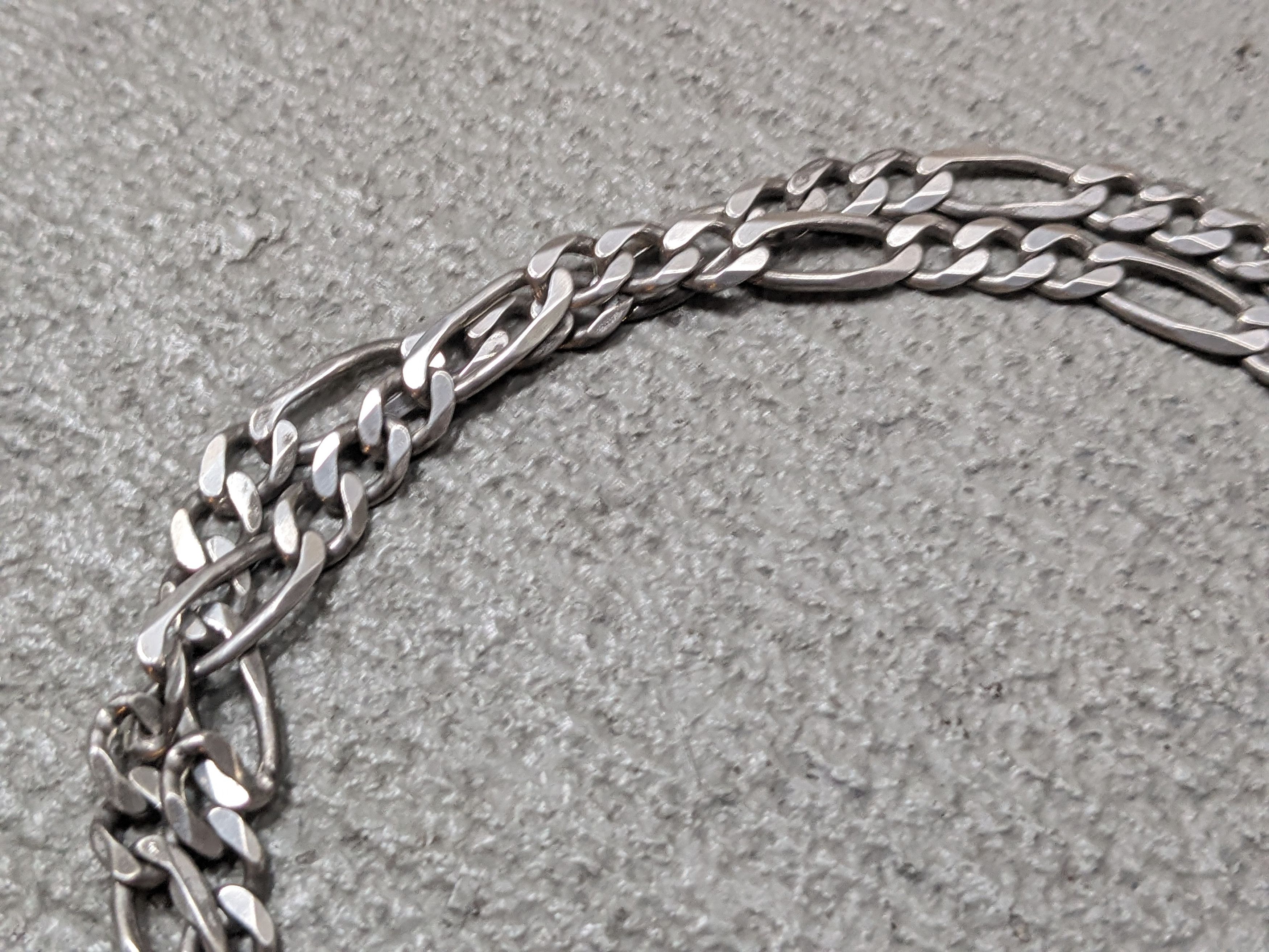Jewelry Vintage Sterling Silver Necklace Figaro Italy 24" 90s Y2K Size ONE SIZE - 5 Thumbnail