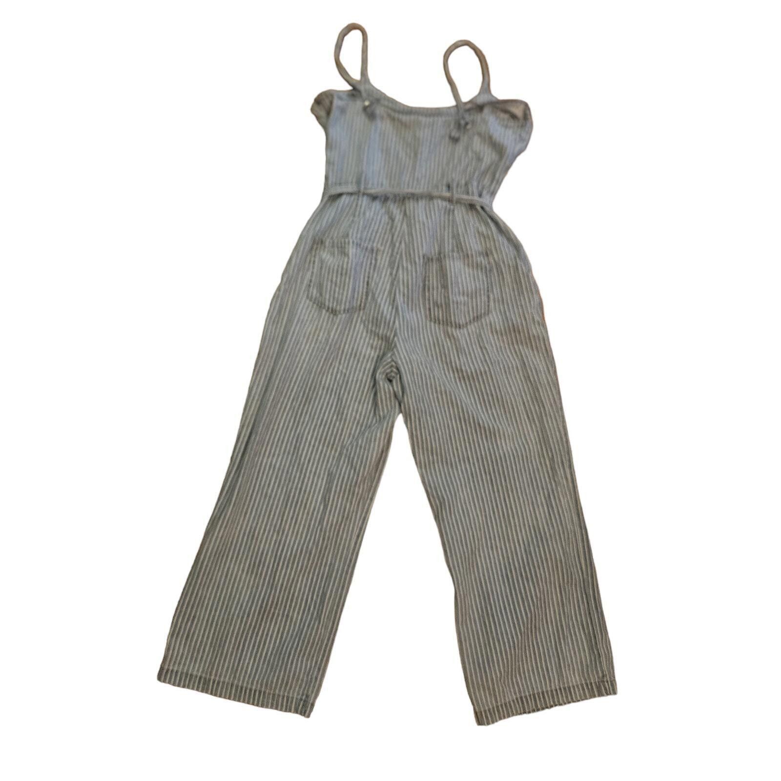 Designer Rewash Striped Denim Jumpsuit Women's Blue White Size Large Size 36" / US 14 / IT 50 - 4 Thumbnail