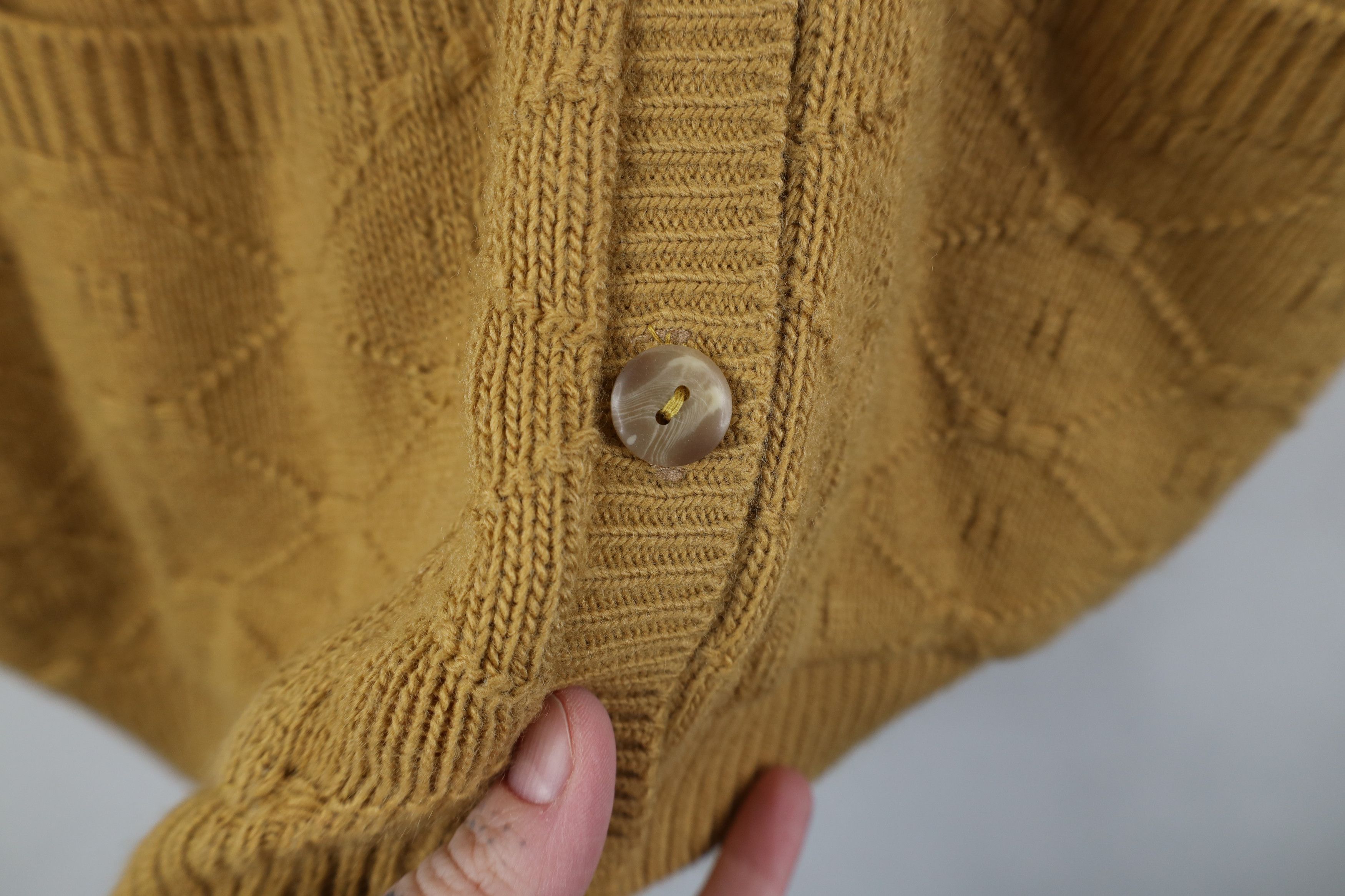 Vintage Vintage 90s Streetwear Knit Cardigan Sweater Vest Wheat USA Size XL / US 12-14 / IT 48-50 - 5 Thumbnail