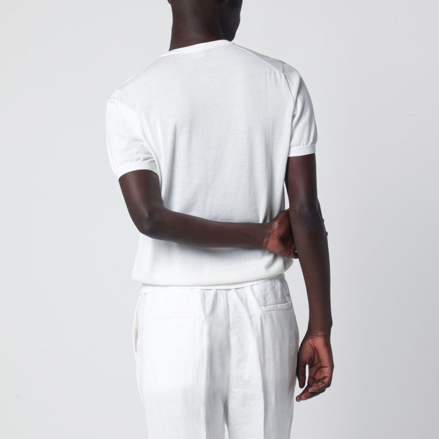 Drumohr o1d2blof0226 Crew Neck T-Shirt in White Size US M / EU 48-50 / 2 - 3 Thumbnail