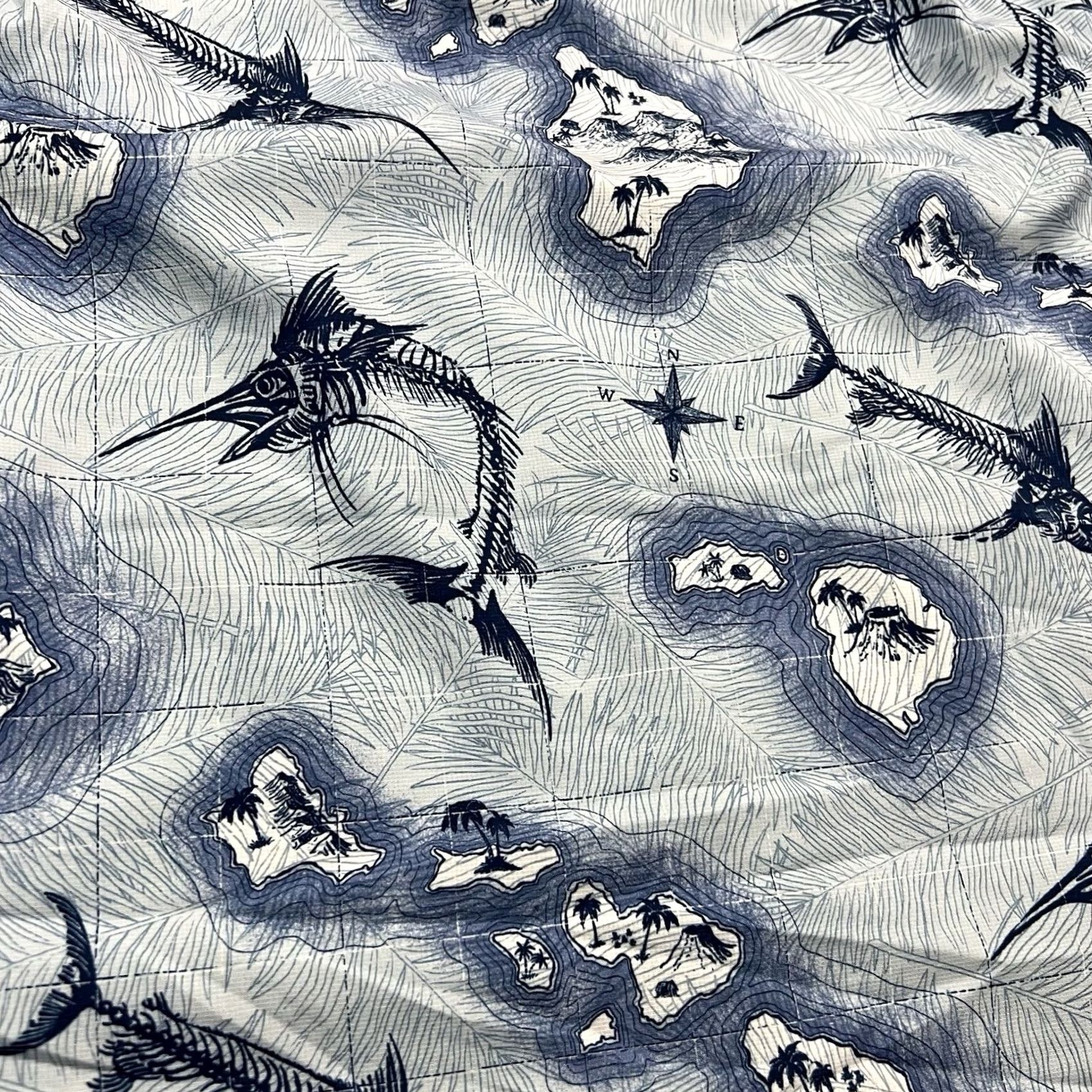 Chaps Chaps Hawaiian Shirt Mens M Blue Button Down Fishing Islands Swordfish Skeleton Size US M / EU 48-50 / 2 - 7 Thumbnail